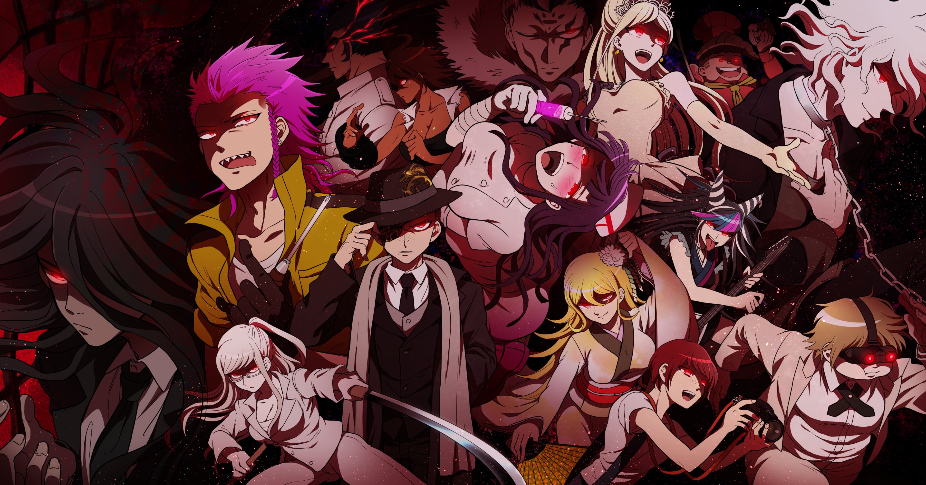 2K, dancing, celebration, dark theme, arts culture and entertainment, danganronpa 3, event, characters, mask - disguise, clothing, costume, real people, HD Wallpaper