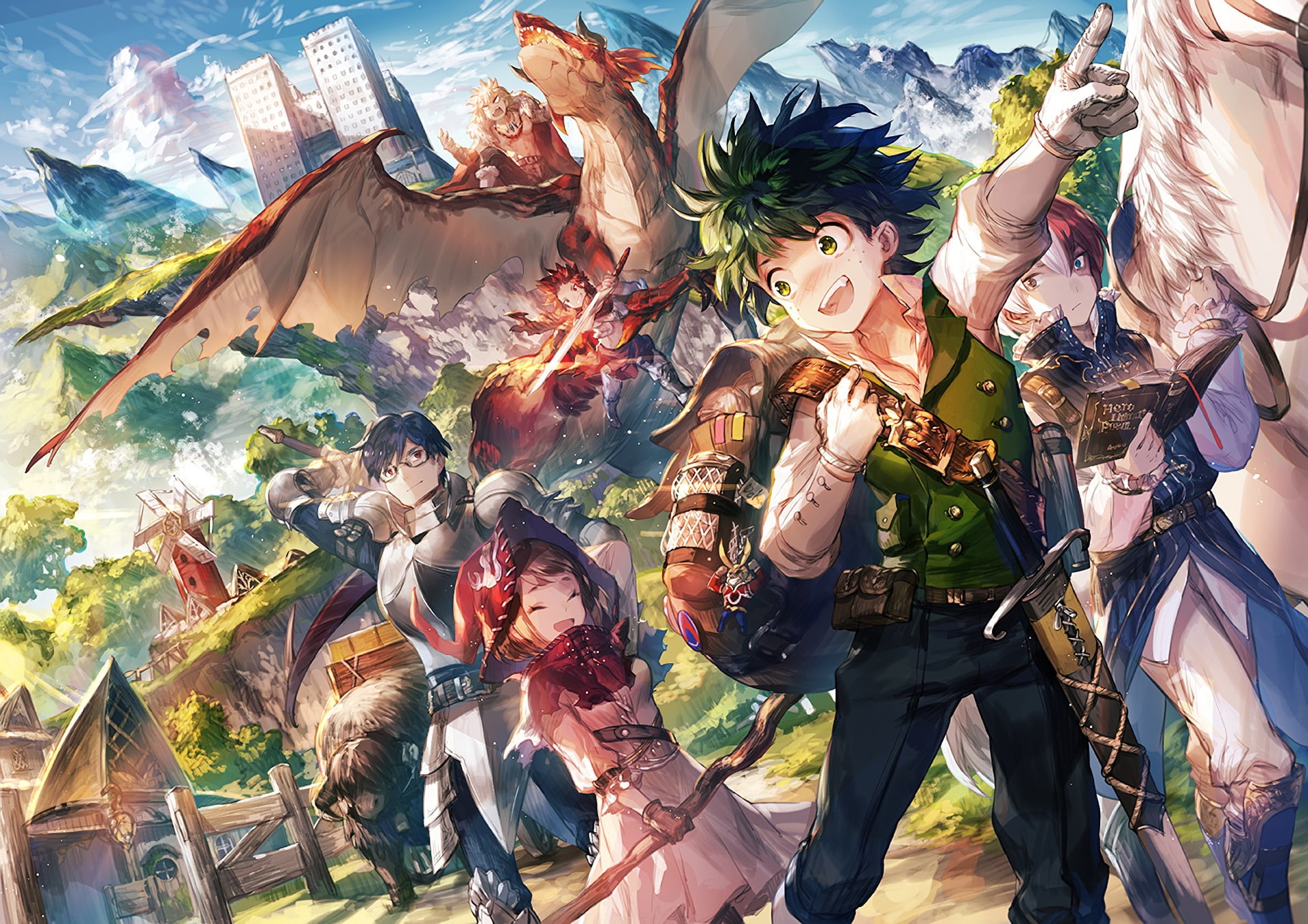 Anime, All Might, Ochaco Uraraka, My Hero Academia, 1080P, Katsuki Bakugou, Izuku Midoriya, Shouto Todoroki, Tenya Iida, Eijiro Kirishima, HD Wallpaper