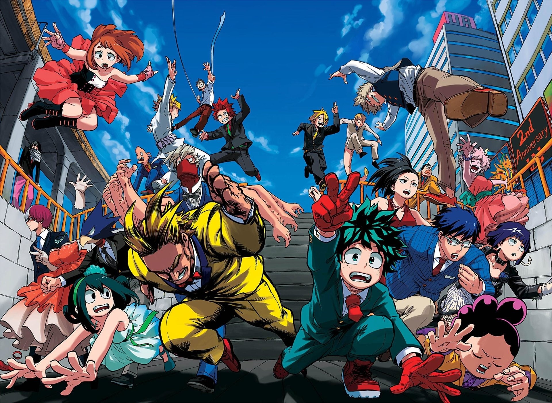 Kyoka Jiro, 1080P, Hanta Sero, Ochaco Uraraka, Katsuki Bakugou, Riku Sato, Toshinori Yagi, Mina Ashido, Eijiro Kirishima, My Hero Academia, Yuga Aoyama, HD Wallpaper