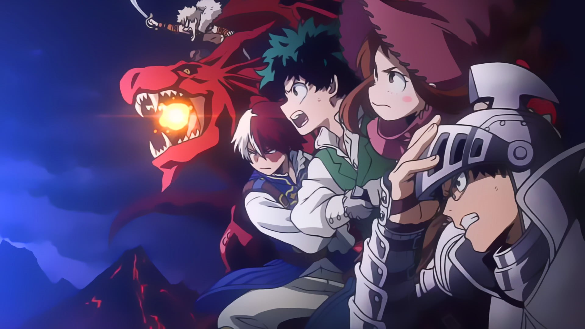 group of people, people, illuminated, night, Izuku Midoriya, 1080P, f, human arm, Anime, character, real people, arts culture and entertainment, lifestyles, HD Wallpaper