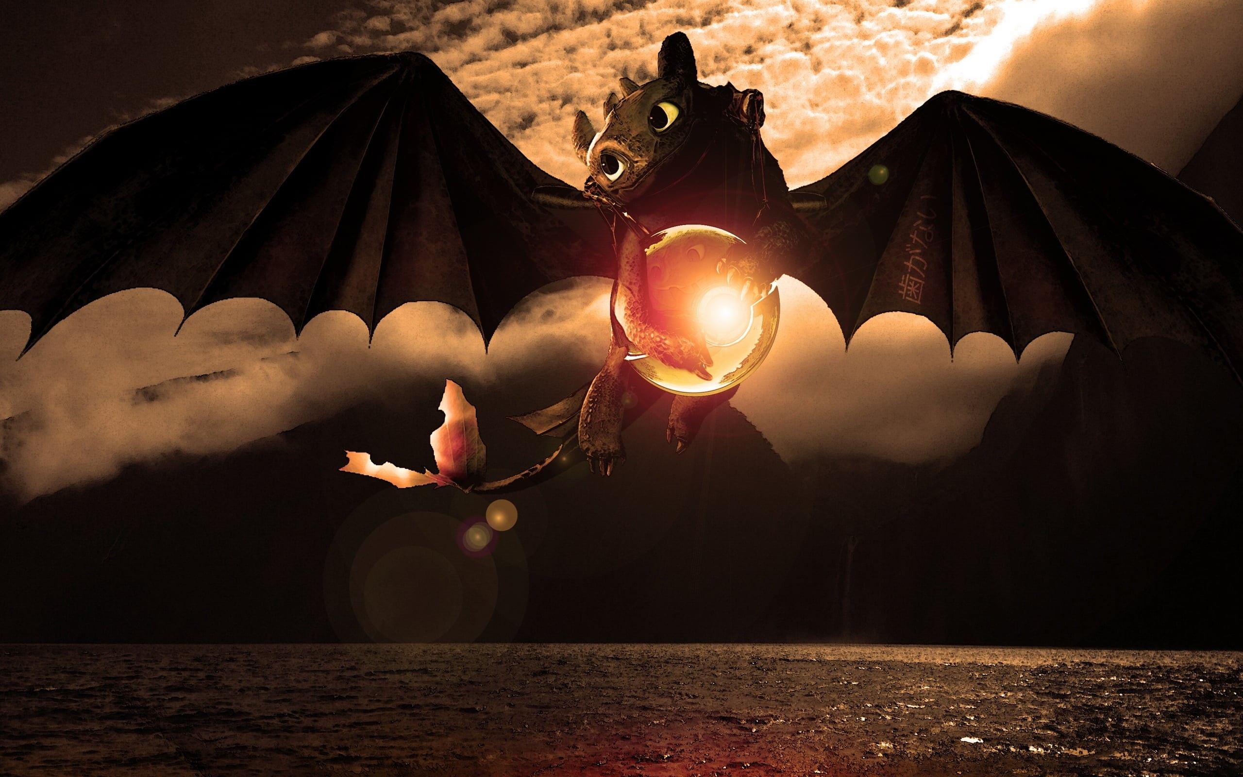 Wazzy88, real people, adult, Toothless, digital composite, dusk, fire - Natural Phenomenon, sea, flying, pumpkin, low angle view, romance, celebration, HD Wallpaper