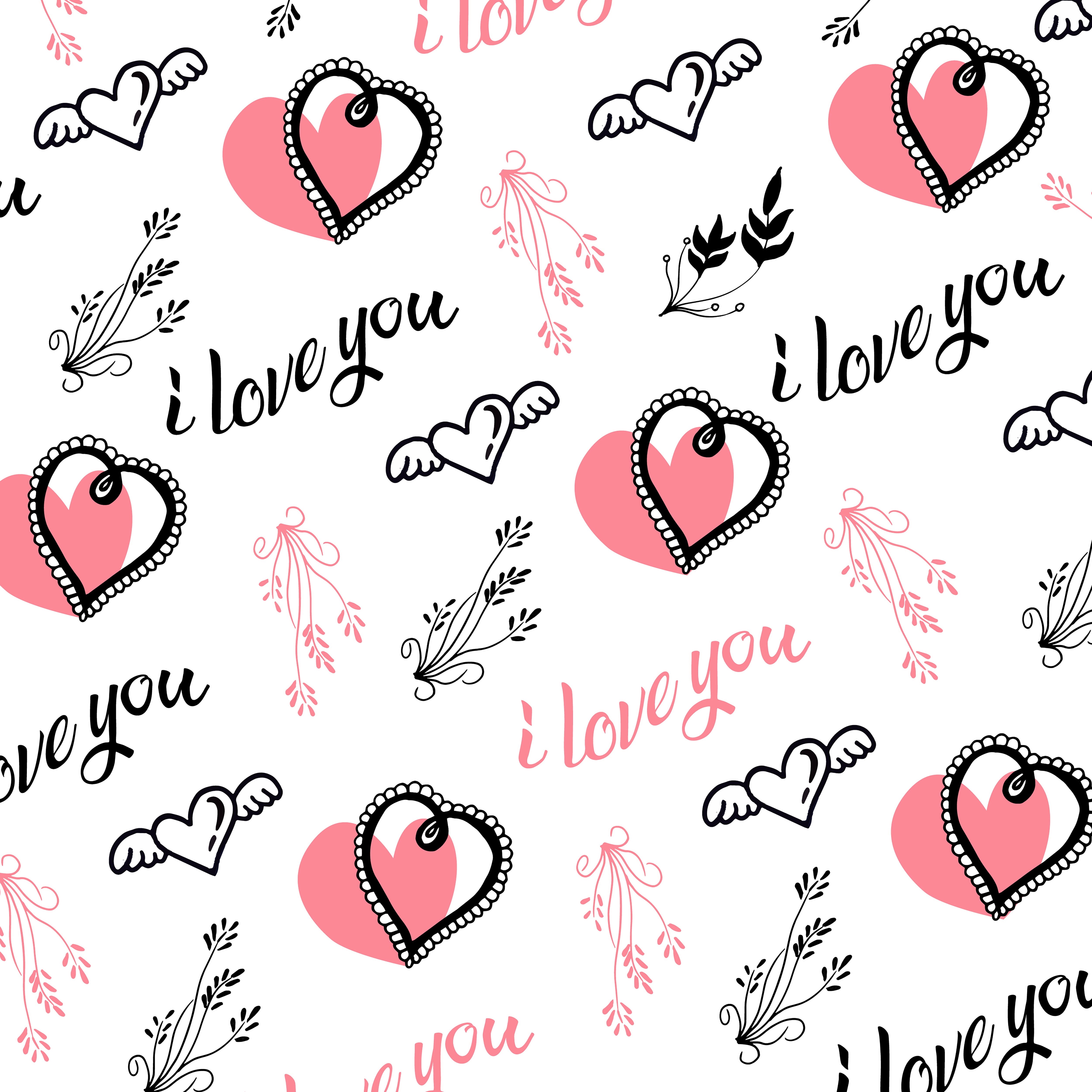 I love you, 4K, texture, Love, Heart, Vintage, labels, white background, Phone HD Wallpaper
