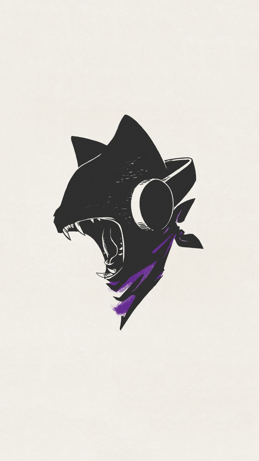 sketch, communication, music, simple, disguise, cut out, simple background, indoors, cat, high angle view, black, purple, Monstercat, single object, 1080P, Phone HD Wallpaper