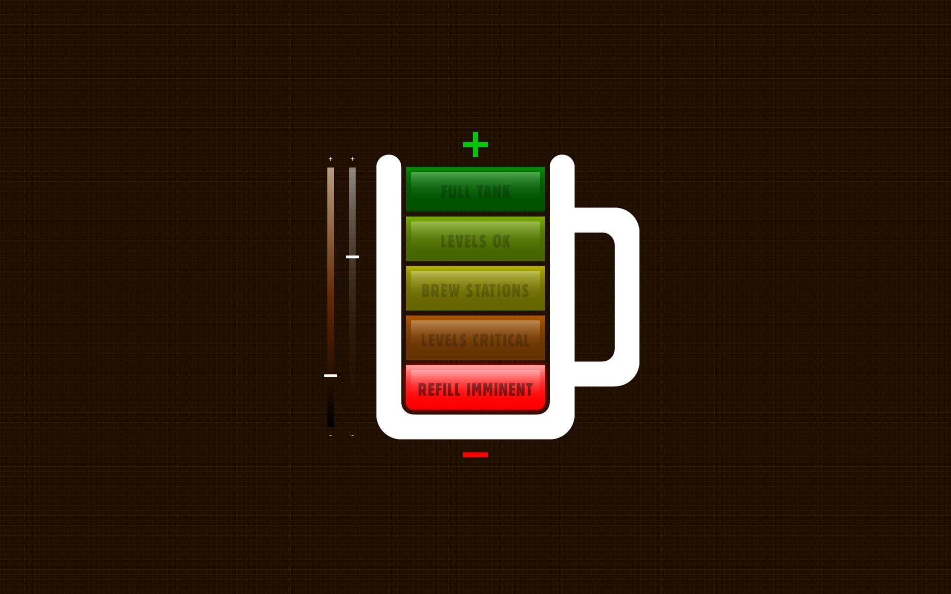 battery, minimalism, digital art, glass, low battery, simple background, 1080P, coffee, HD Wallpaper