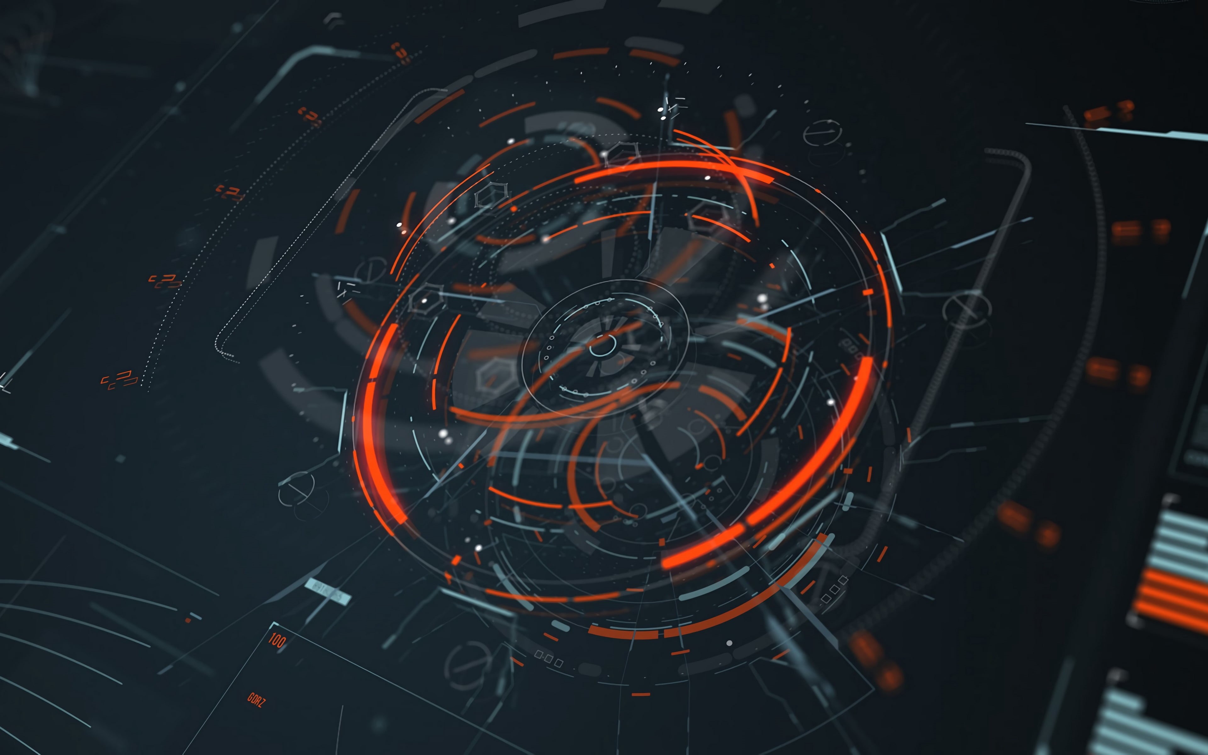 science fiction, hologram, schematic, 4K, HD Wallpaper