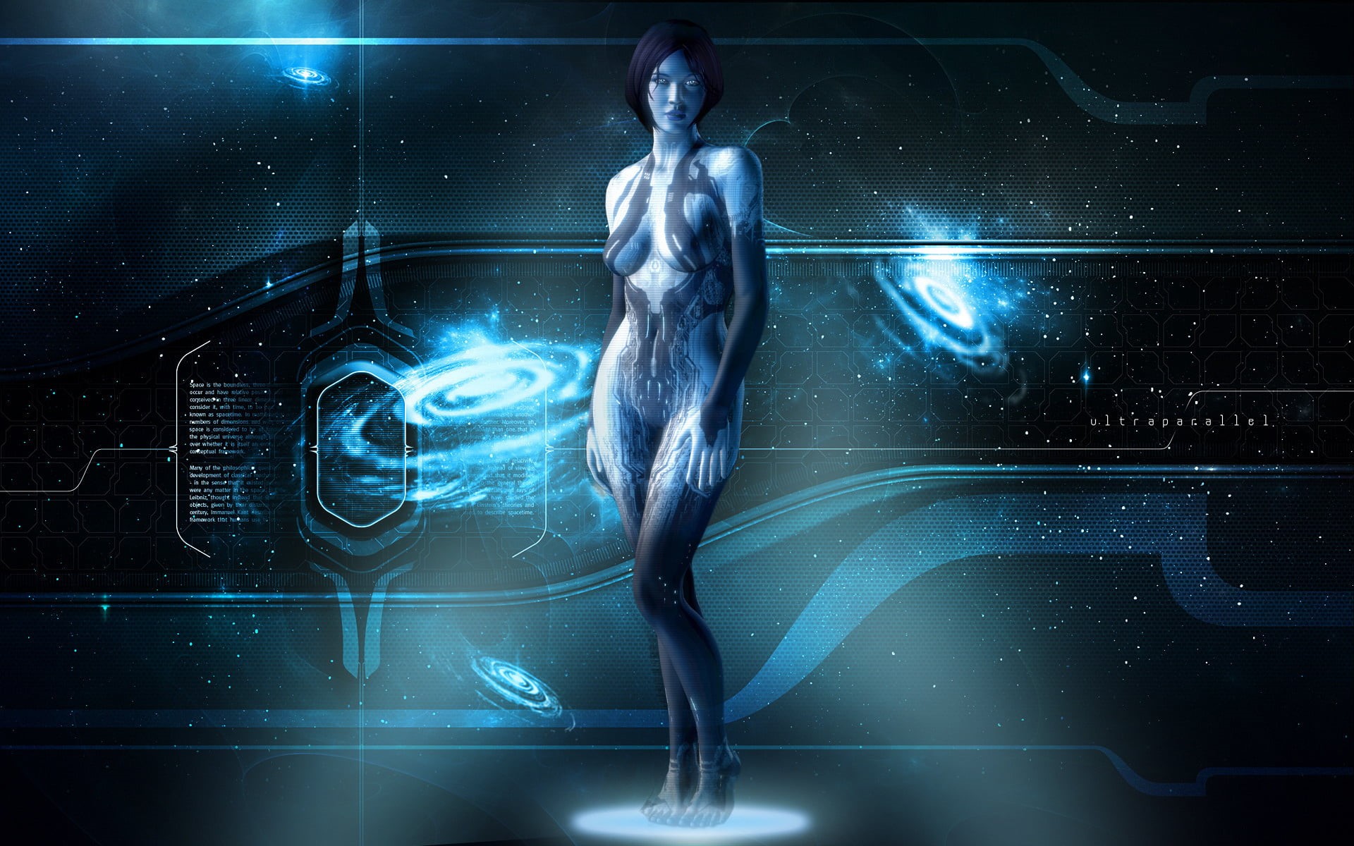 muscular Build, the Human Body, 1080P, Halo 4, human brain, movie, abstract, character, science, women, human body part, Cortana, body, Hologram, vector, HD Wallpaper