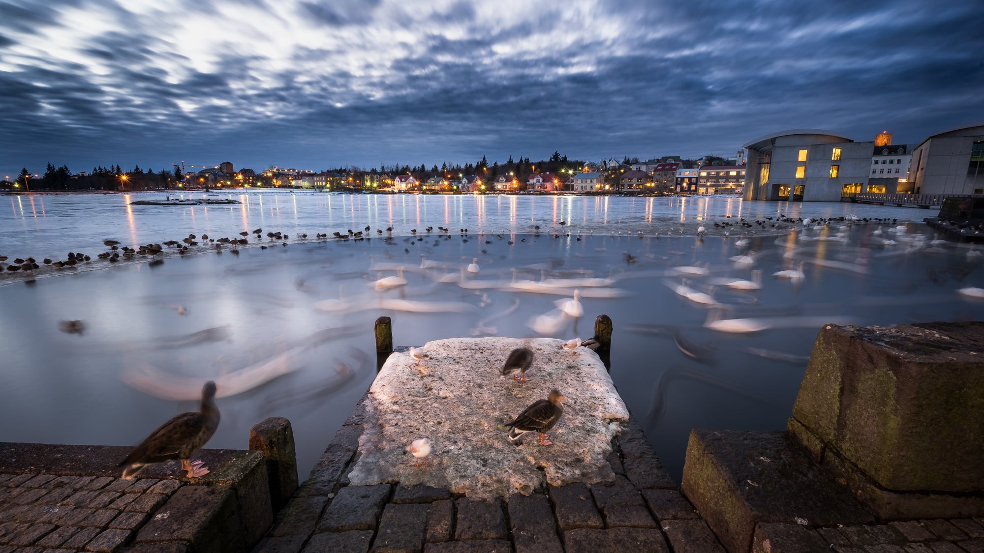 light fixture, Reykjavik, sony a7, sunset, a7, motion  photography, river, Capital Region, 1080P, light, sky, body, Iceland, europe, fullframe, Reykjavík, HD Wallpaper