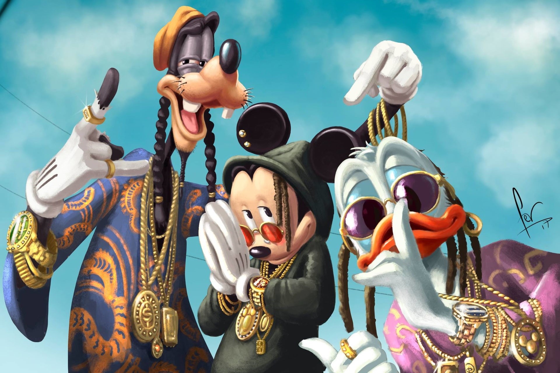 1080P, Donald Duck, Goofy, Disney, Mickey Mouse, HD Wallpaper