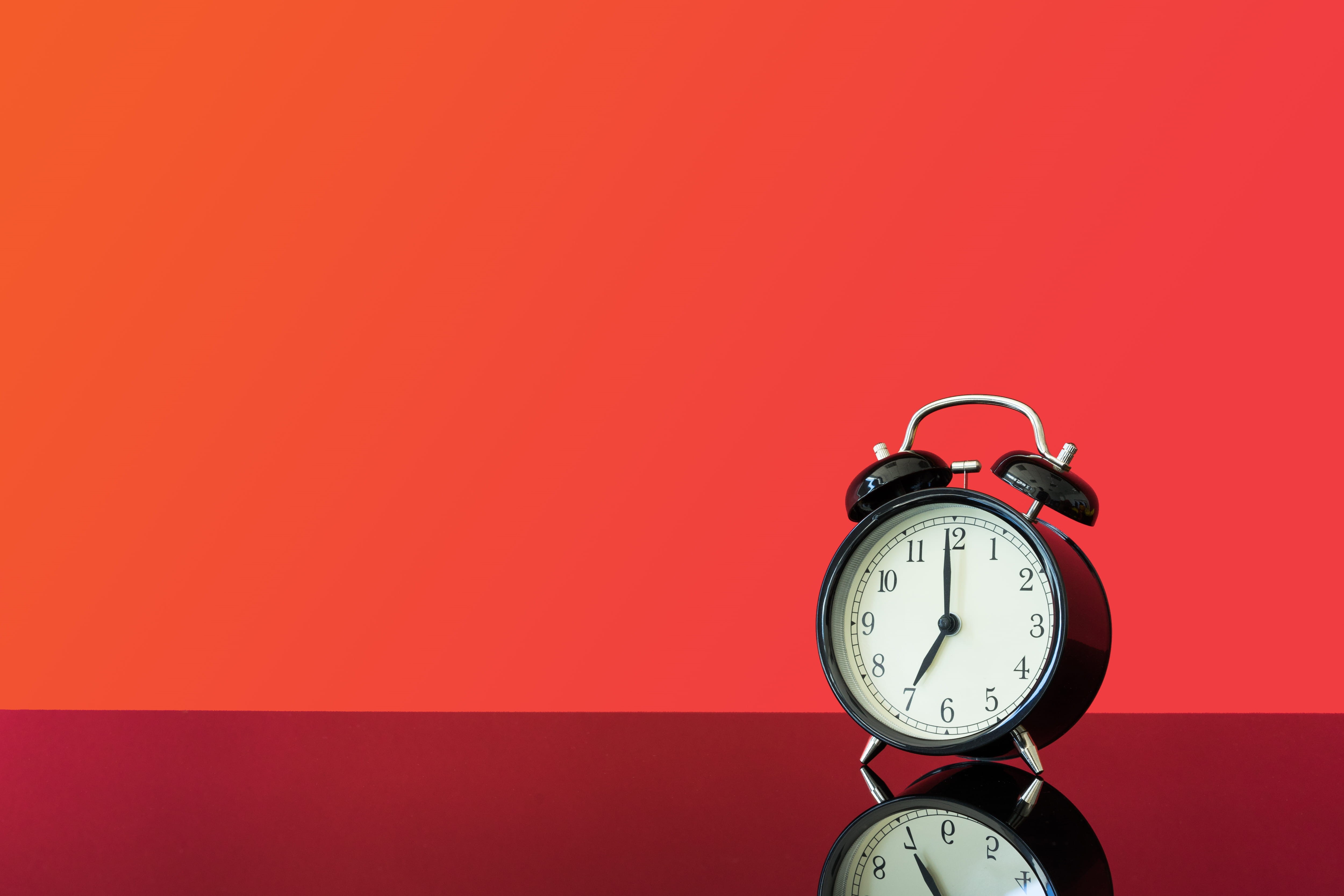 clock, retro styled, cut out, bell, time, still life, instrument of time, waking, wake up, bed time, studio shot, no people, morning, routine, sleepy, colored background, HD Wallpaper