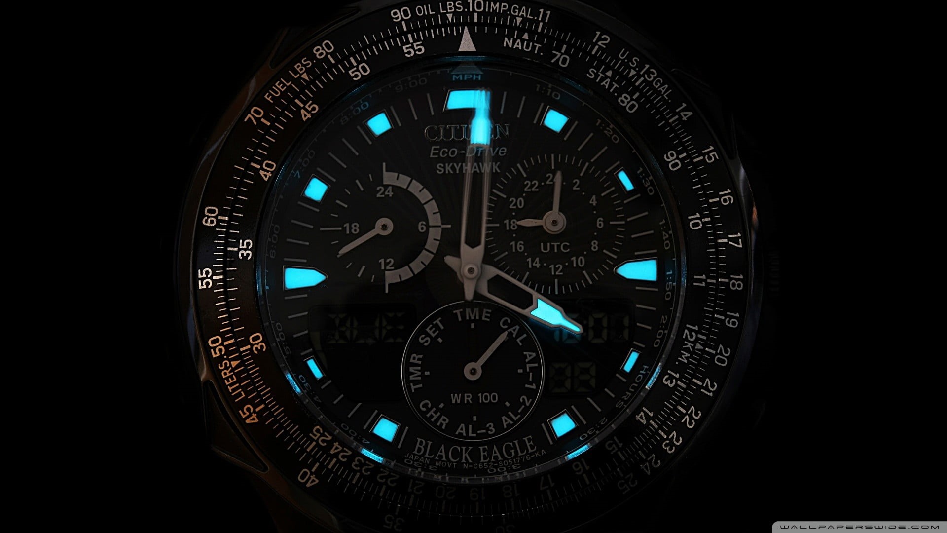 wristwatch, round, close-up, connection, electronics industry, low angle view, black color, single object, 1080P, black background, studio shot, copy space, HD Wallpaper