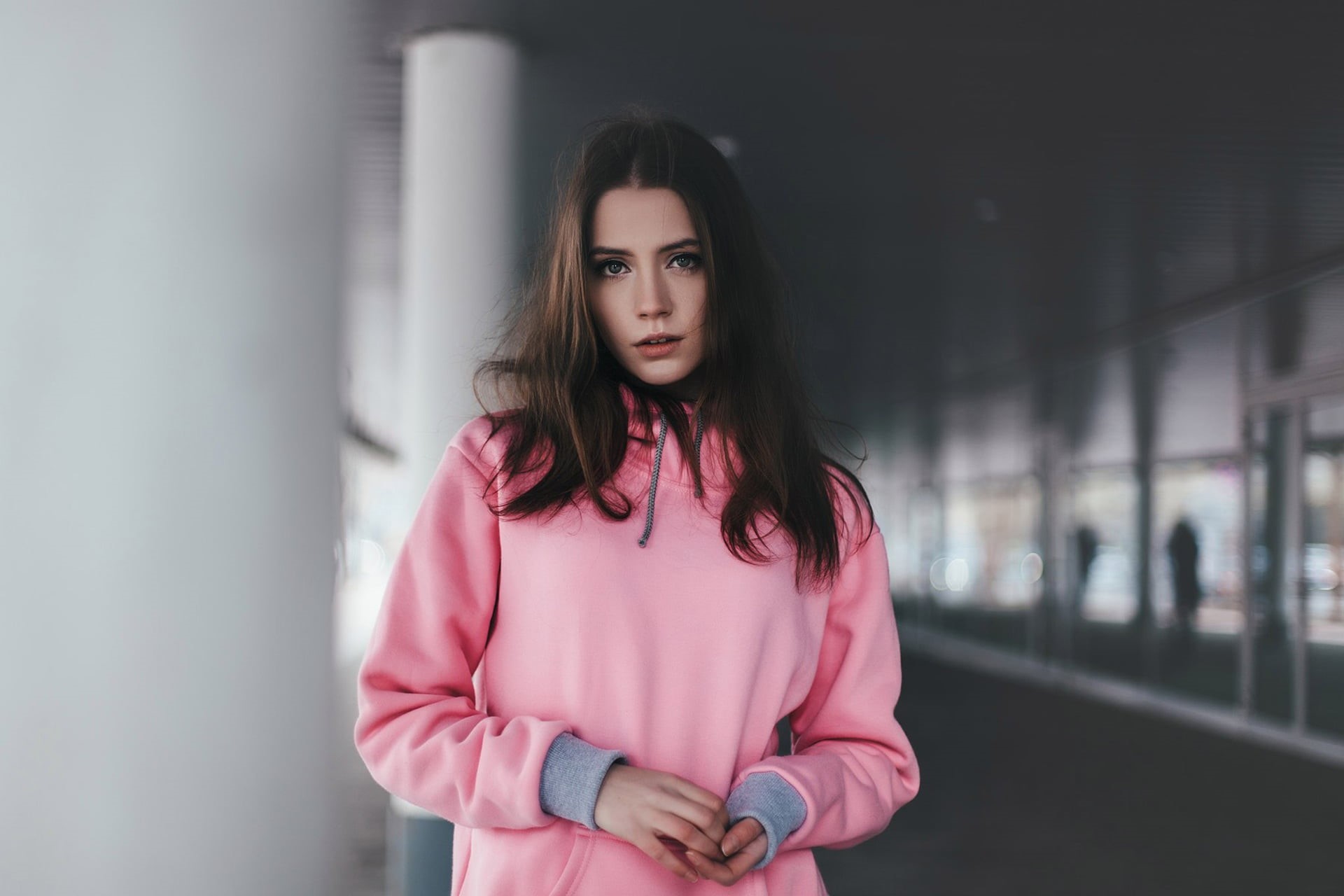 casual clothing, hairstyle, one person, pink clothing, young adult, waist up, focus on foreground, pink, young women, standing, pink color, blouses, Ksenia Kokoreva, HD Wallpaper