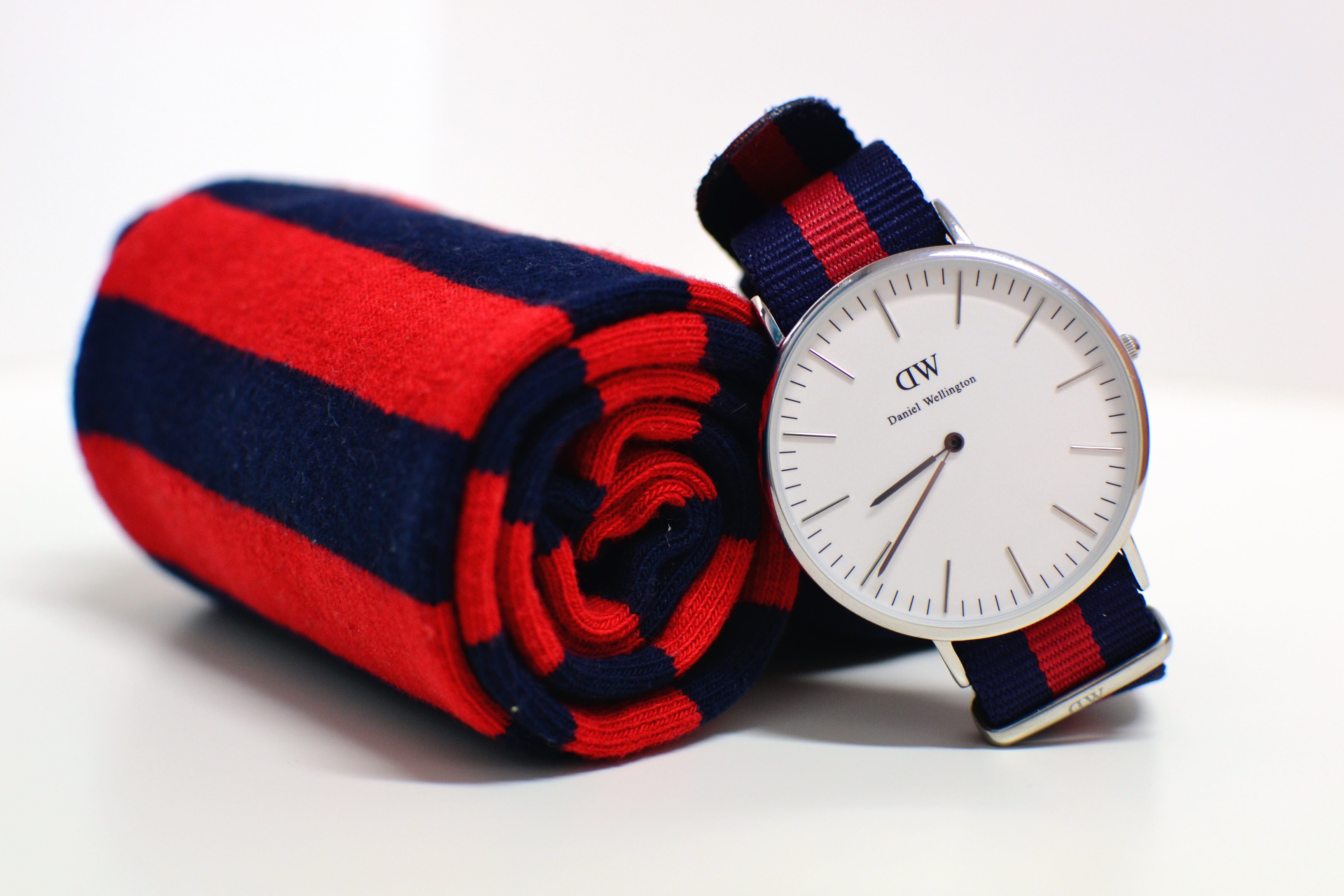 business, 4K, modern, alarm clock, beside, sport, number, indoors, time, scarf, accessories, no people, wellington, cloth, deadline, urgency, white background, HD Wallpaper