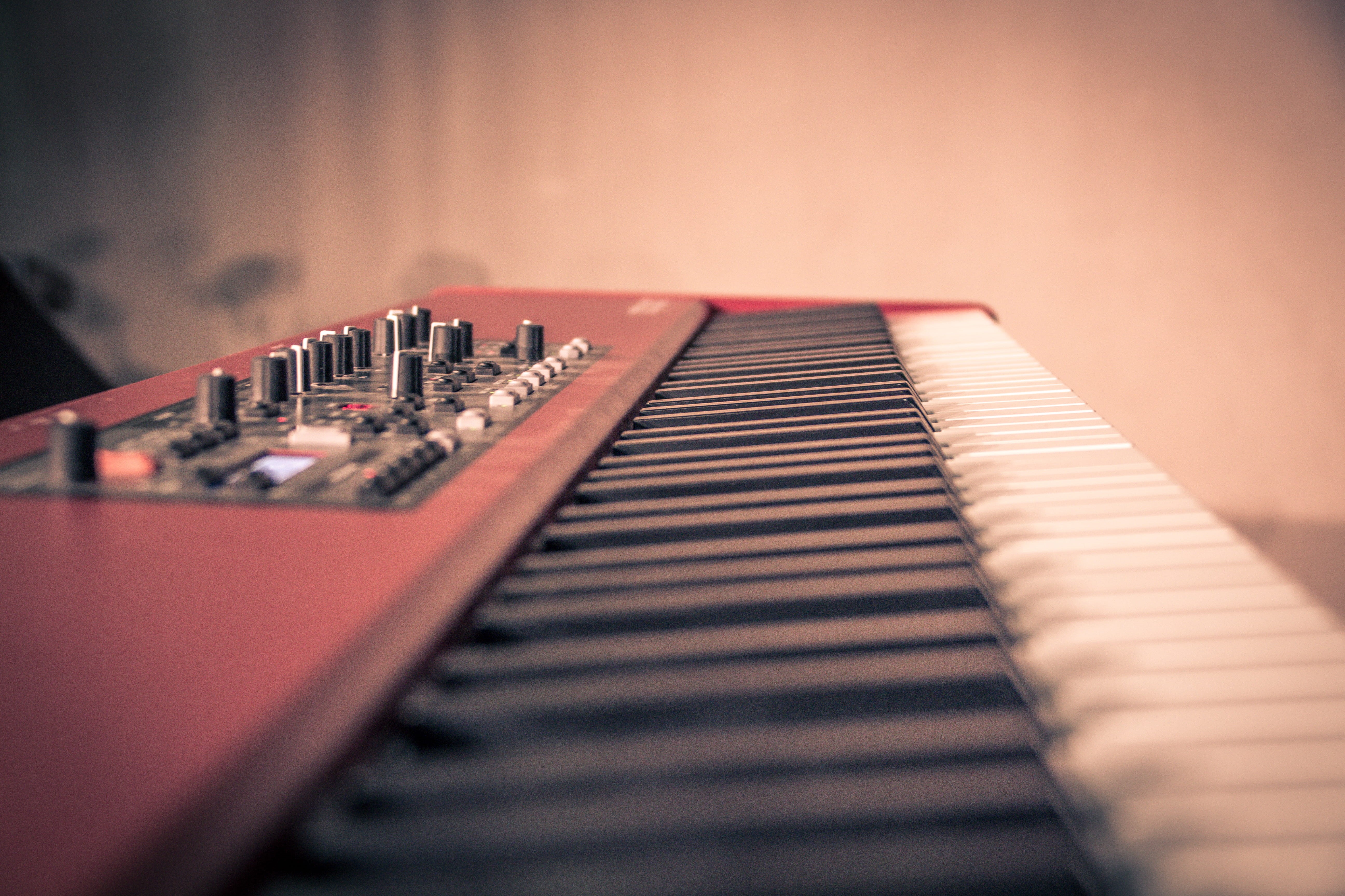 nord, keys, sound recording equipment, musical instrument, display, nightlife, recording studio, in a row, stage, audio equipment, close-up, musical equipment, HD Wallpaper
