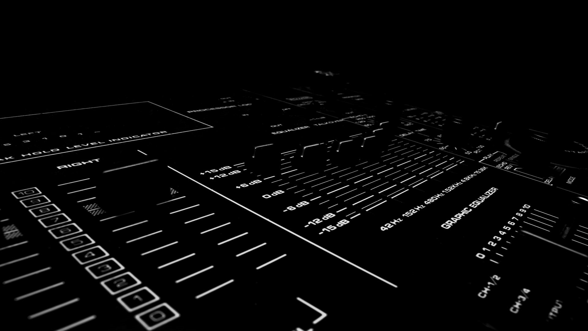 audio, black, knobs, music, board, hd, mixing, 1080P, bw, mixer, HD Wallpaper