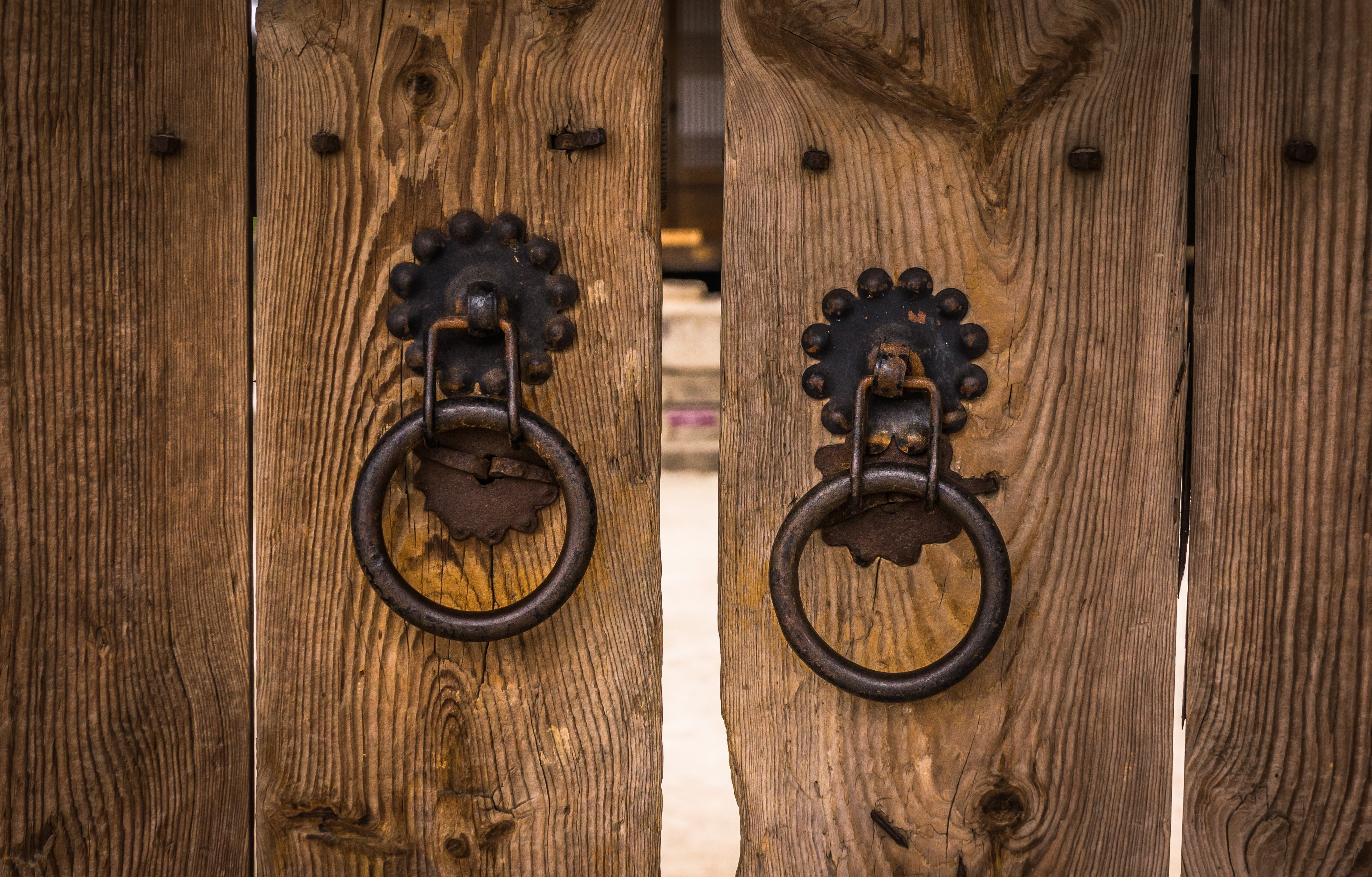 moon, wood, republic of korea, 4K, entrance, history, protection, iron, locks, construction, oriental, ornate, texture, old-fashioned, korea, lion - feline, HD Wallpaper