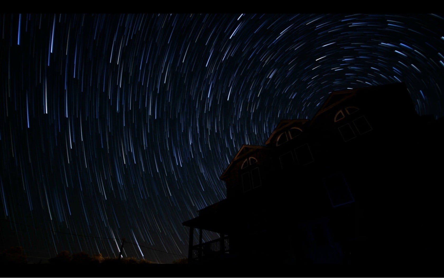 low angle view, black, galaxy, sky, stars, nature, star trail, astronomy, architecture, building exterior, space, gray, blurred motion, star trails, motion, HD Wallpaper