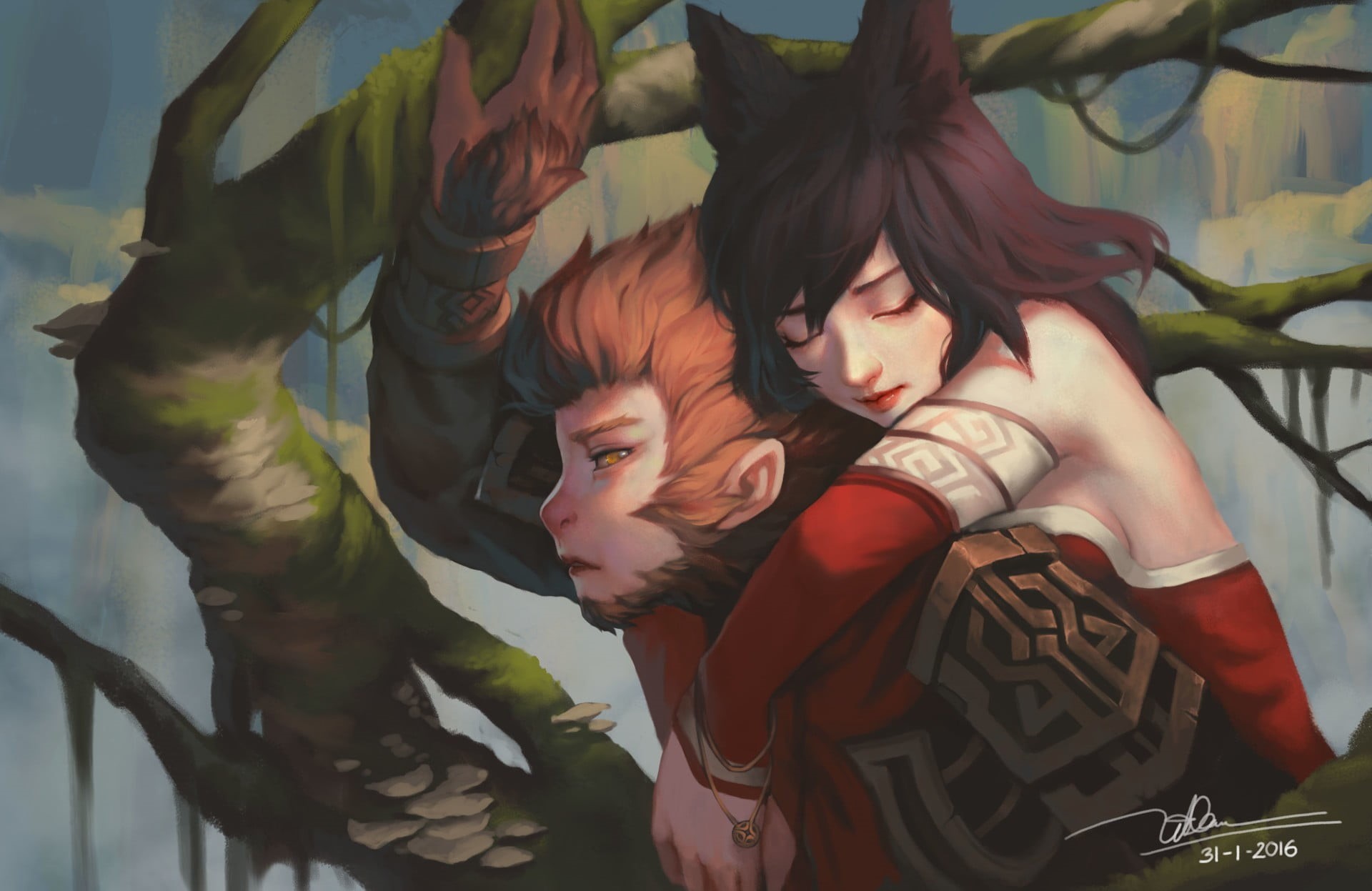 creativity, nature, young adult, young women, 1080P, human representation, lifestyles, Wukong, focus on foreground, plant, women, emotion, portrait, people, HD Wallpaper