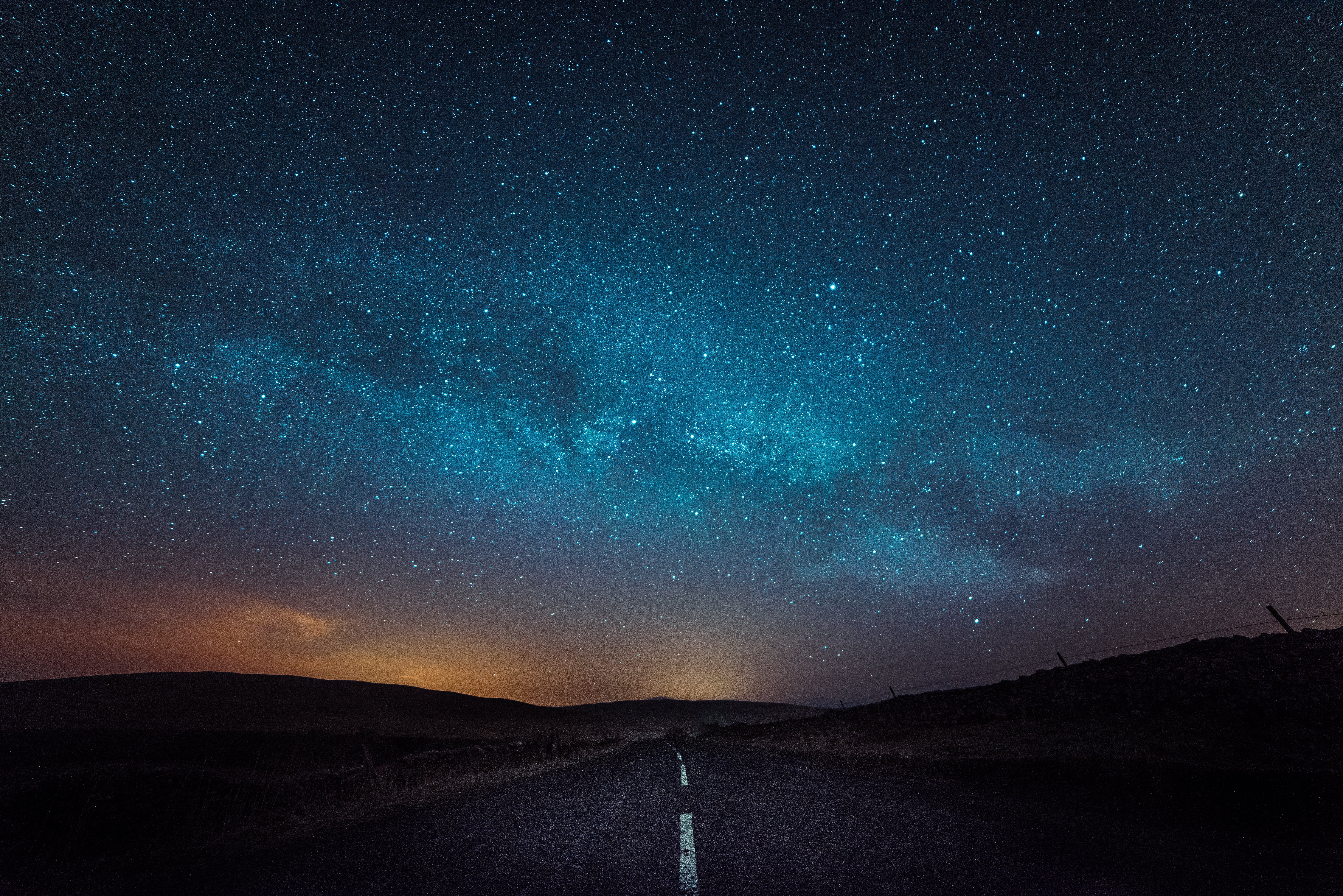 sky, yorkshire dales, star Shape, d800, road, science, light pollution, clouds, stars, Road to Nowhere, galaxy, night, astronomy, milky Way, nights, nebula, HD Wallpaper
