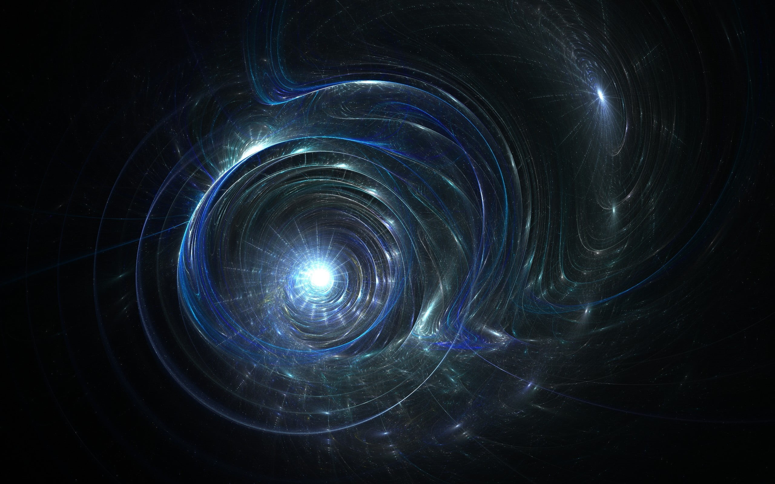geometric shape, shape, galaxy, light trail, abstract, digital art, light - natural phenomenon, night, astronomy, black, digital, circle, blue, backgrounds, HD Wallpaper
