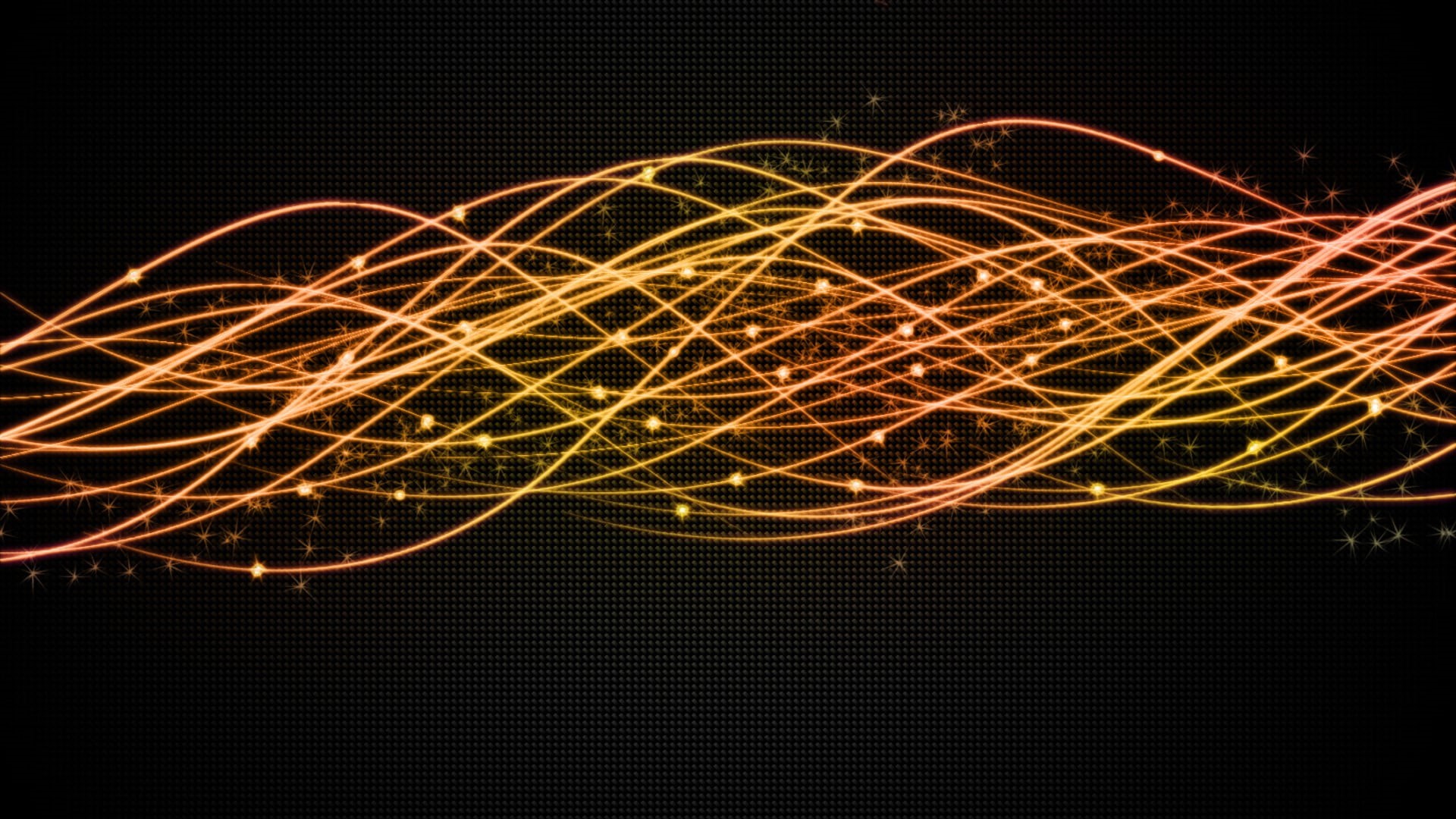 digital, waves, blurred motion, motion, no people, abstract, orange color, illuminated, glowing, black background, speed, dots, connection, technology, HD Wallpaper