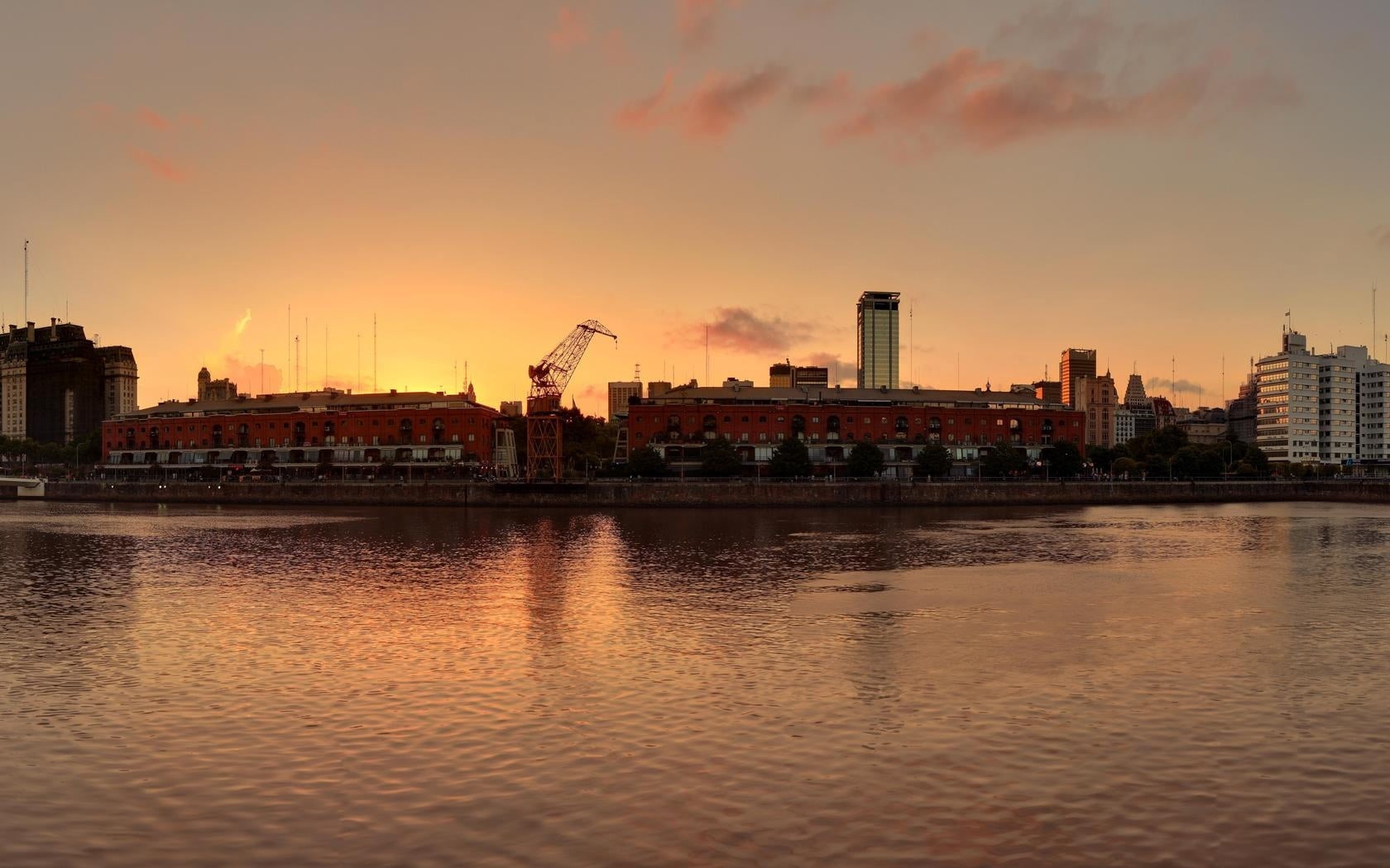 cloud - sky, machinery, river, orange color, nautical Vessel, city Life, nature, famous Place, night, 720P, built Structure, city, industry, construction Industry, HD Wallpaper