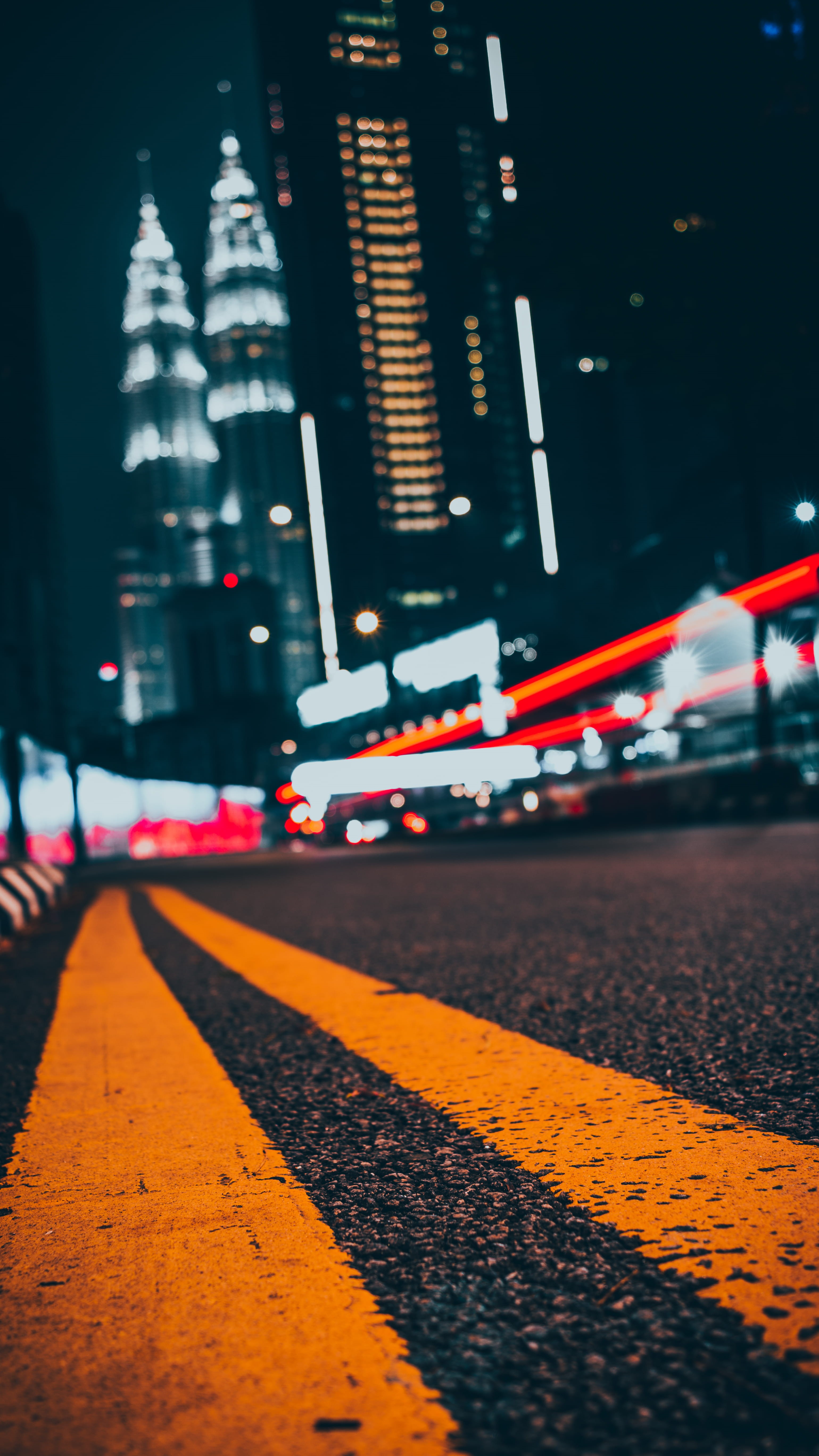 red, malaysia, dark, building, concrete, sign, pedestrian, light trail, nighttime, mode of transportation, street, city, asphalt, road marking, road line, Phone HD Wallpaper
