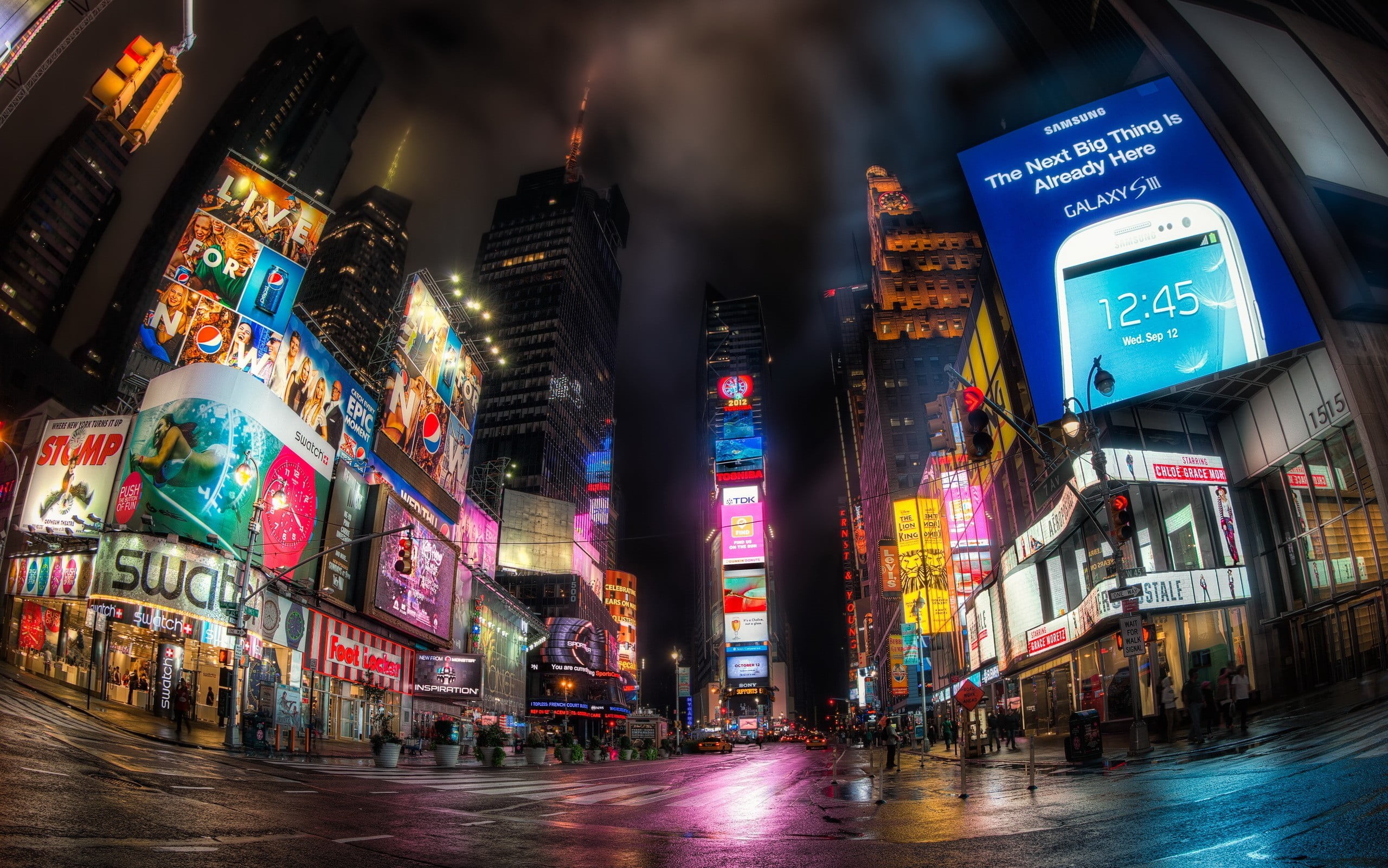 outdoors, multi colored, night, skyscraper, travel destinations, building exterior, Times Square, motion, building, city life, New York City, HD Wallpaper