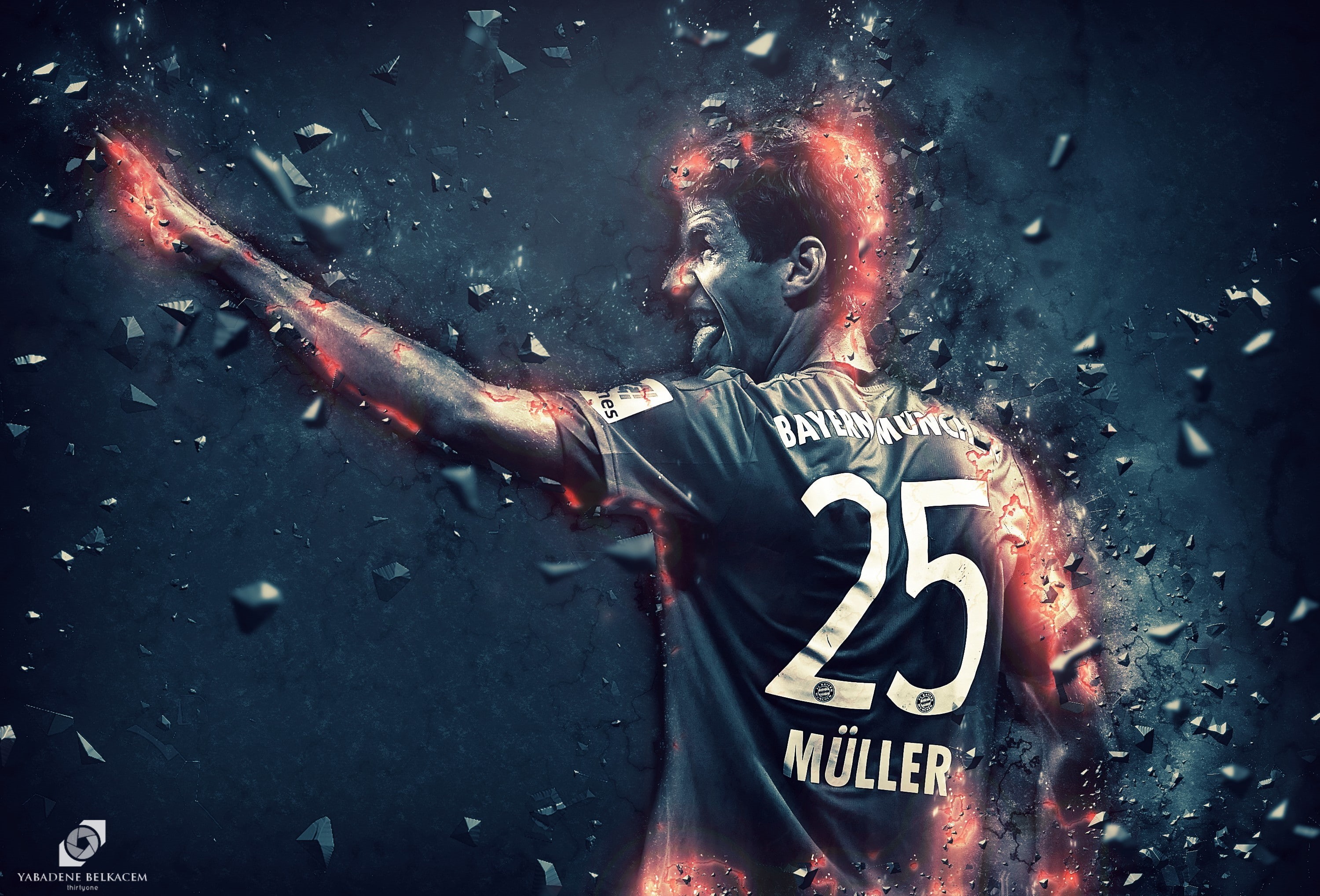 2K, Bayern Munchen, Bundesliga, thomas  muller, Germany, footballers, HD Wallpaper