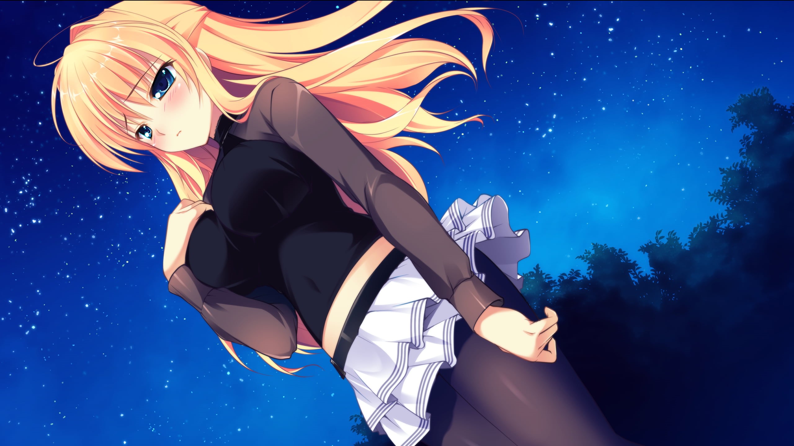 female, nature, Kazamatsuri Koromo, plant, creativity, sunlight, 2K, outdoors, long hair, anime girls, no people, Manatsu no Yoru no Yuki Monogatari, digital composite, HD Wallpaper