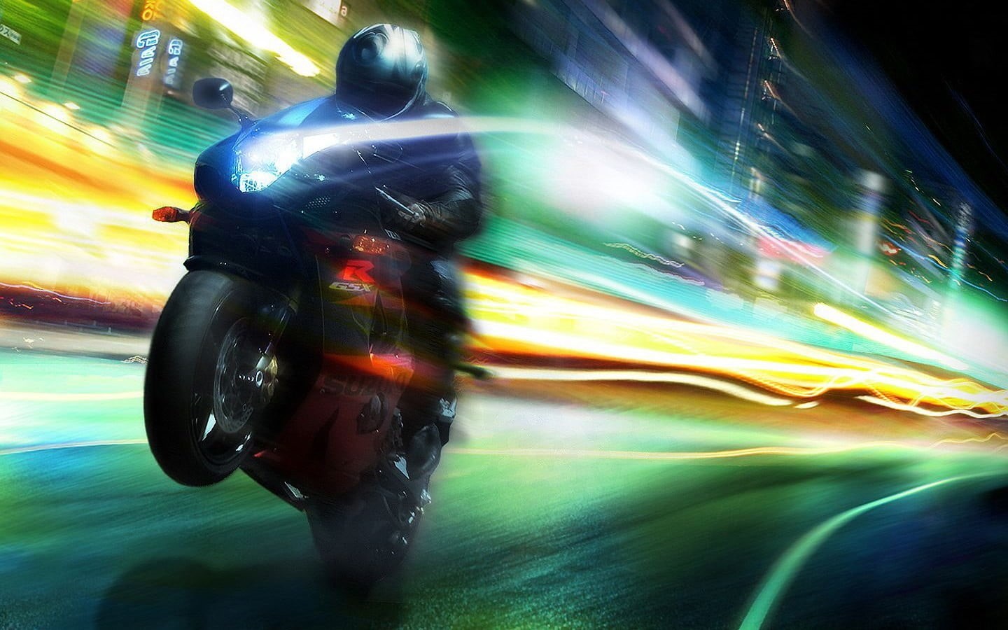 man, bike, 720P, leisure activity, motion, illuminated, sport, blurred motion, photography, outdoors, riding, long exposure, transportation, men, activity, HD Wallpaper