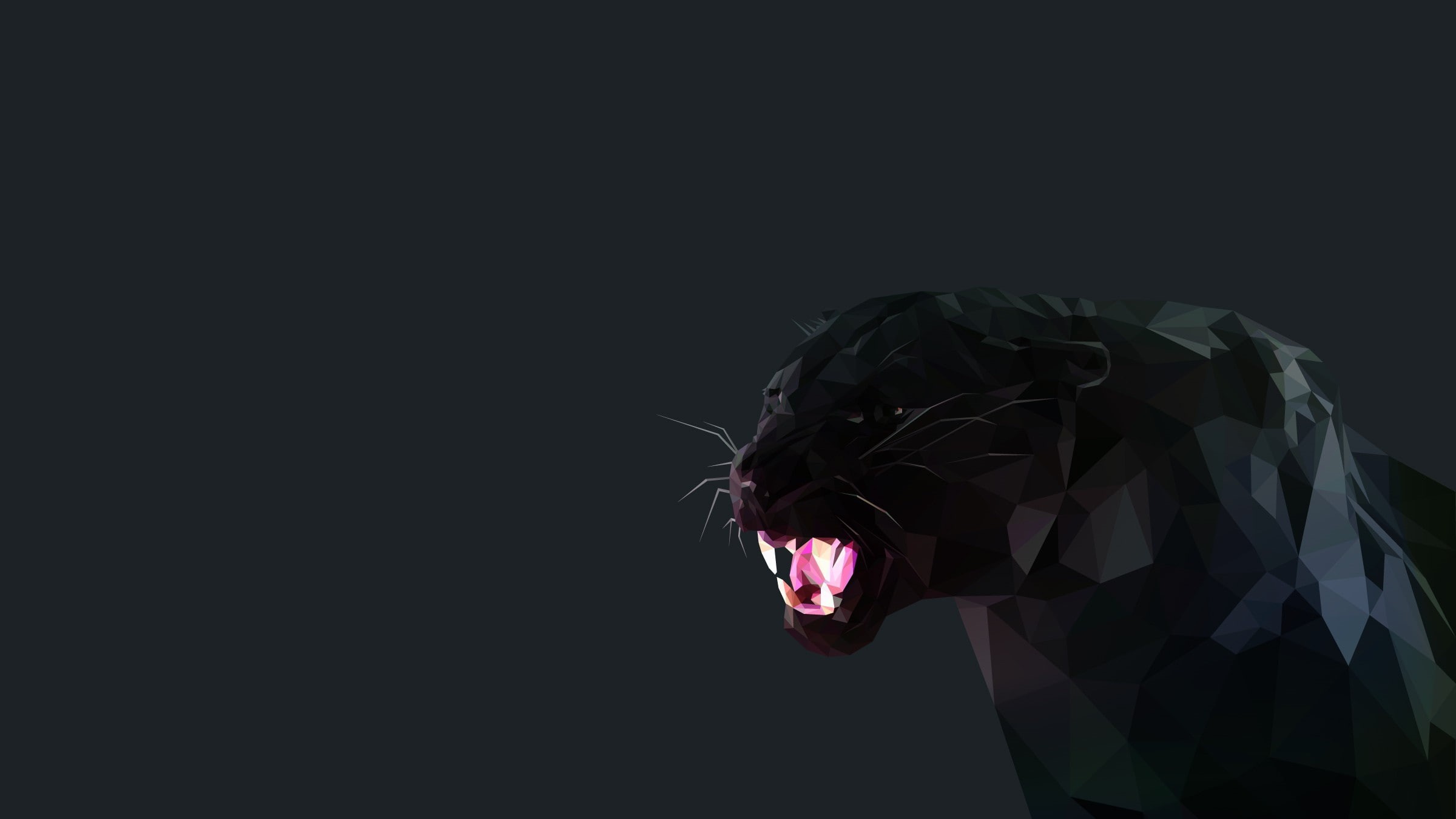 low poly, Black Panther, 1080P, cat, HD Wallpaper