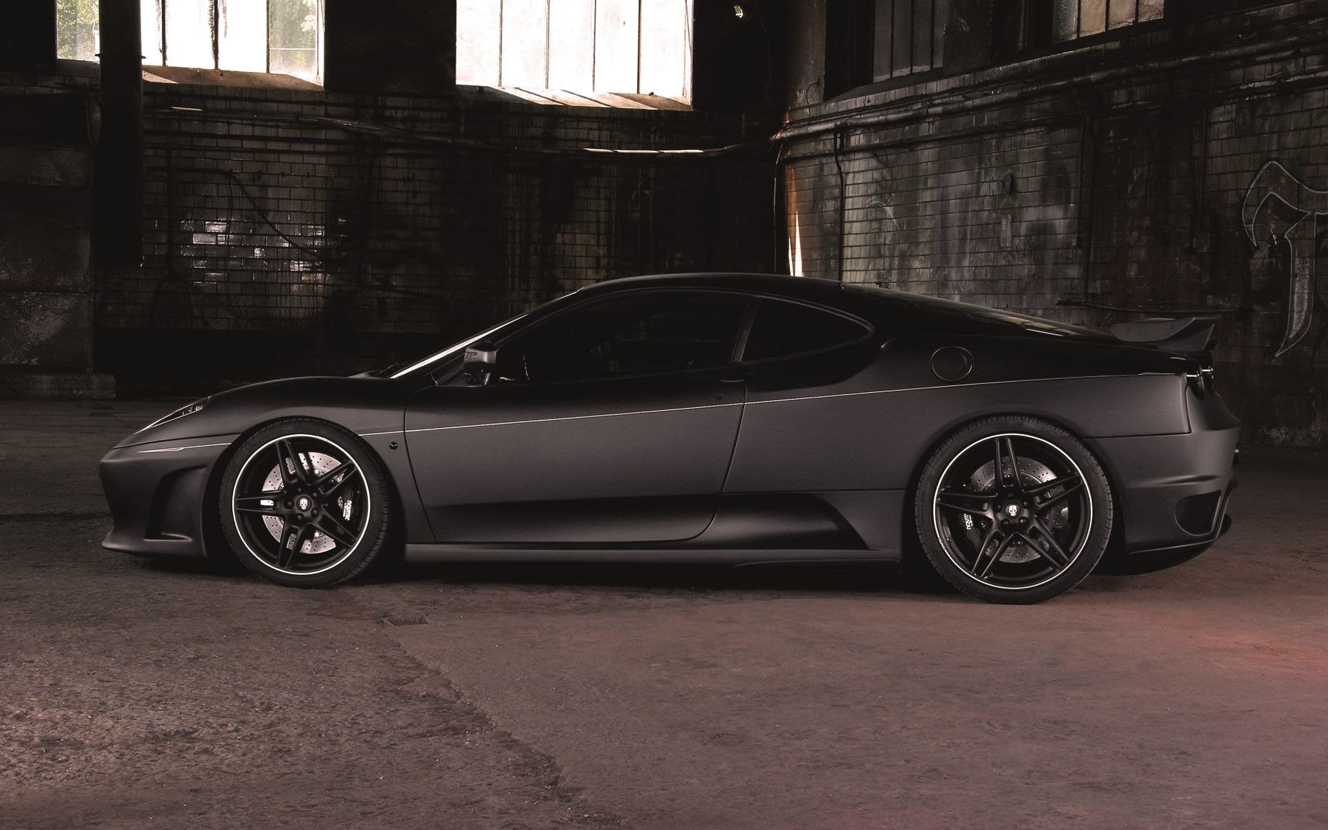 1080P, Ferrari, Black, Car, matte, Side, Sports, View, f, HD Wallpaper