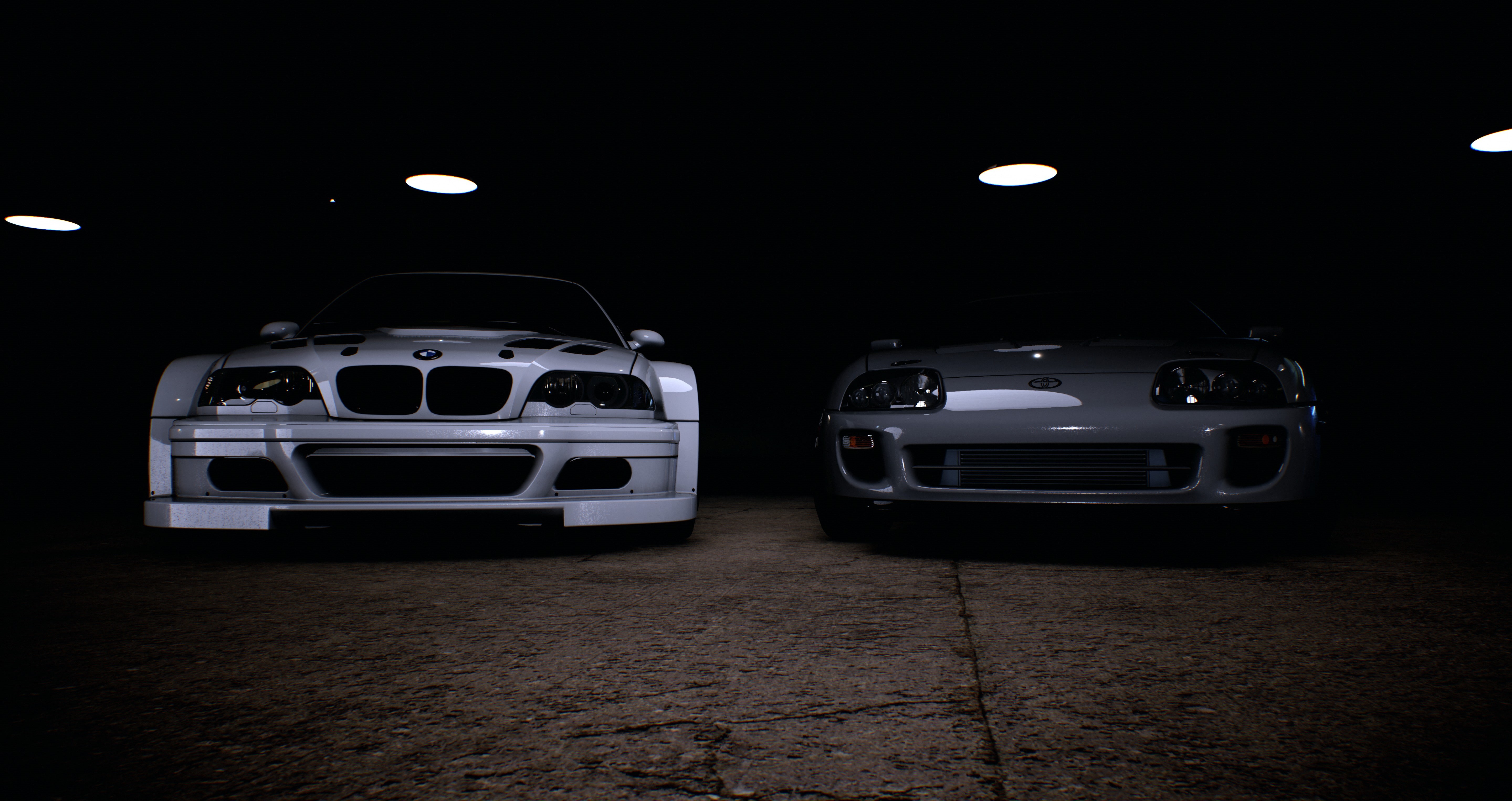 headlight, car, no people, transportation, night, city, sky, black background, 5K, road, BMW, lighting equipment, land vehicle, dark, grey, outdoors, white, HD Wallpaper