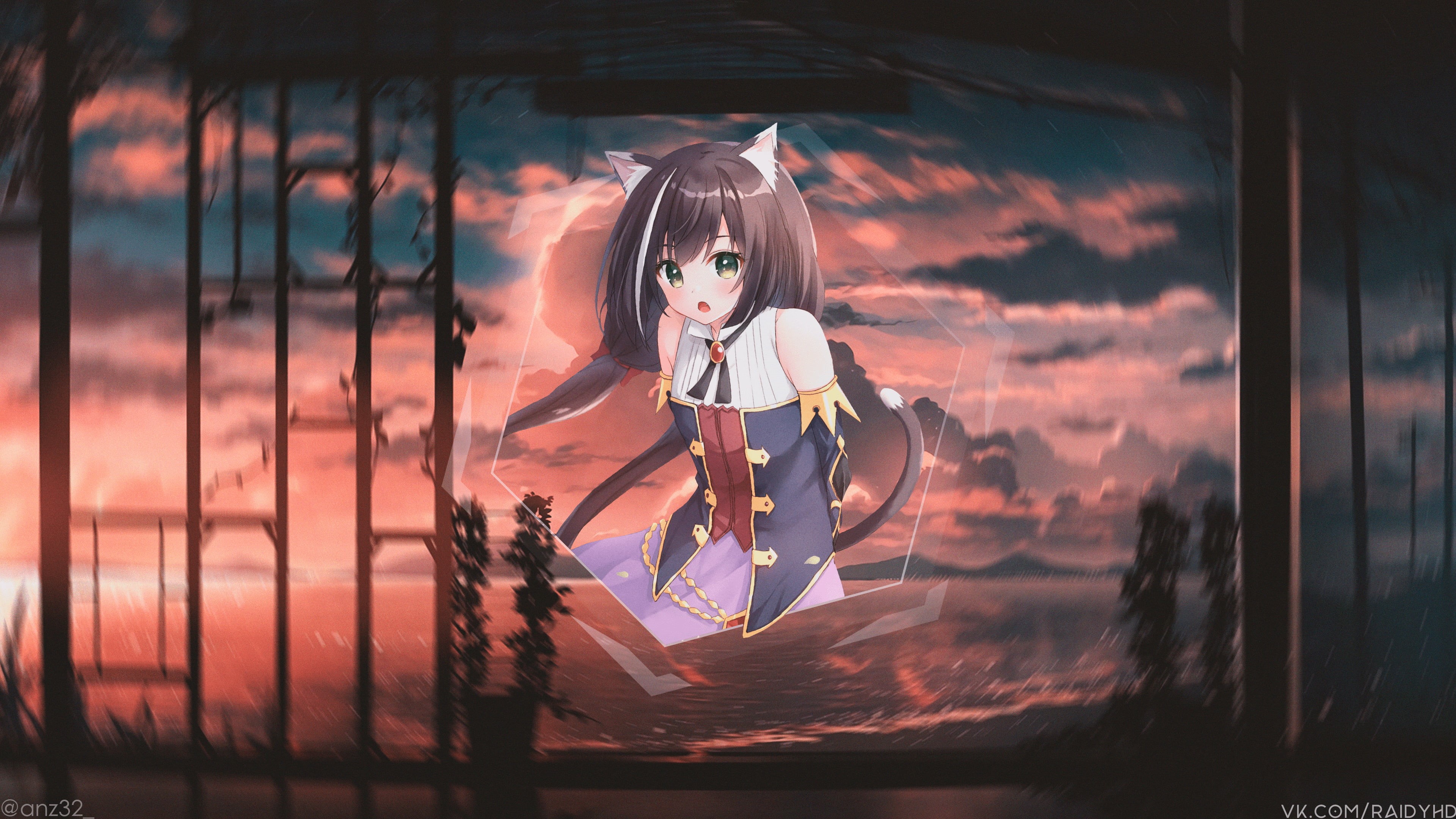 4K, anime, anime girls, picture-in-picture, Kyaru (Princess Connect), HD Wallpaper