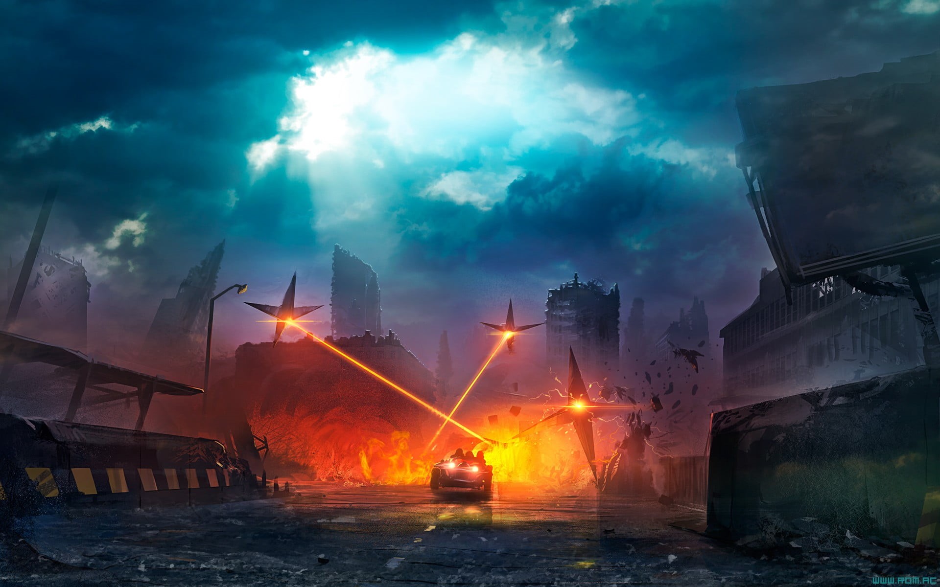burning, smoke - physical structure, untitled, air pollution, building exterior, pollution, environment, road, nature, cloud - sky, architecture, apocalyptic, HD Wallpaper