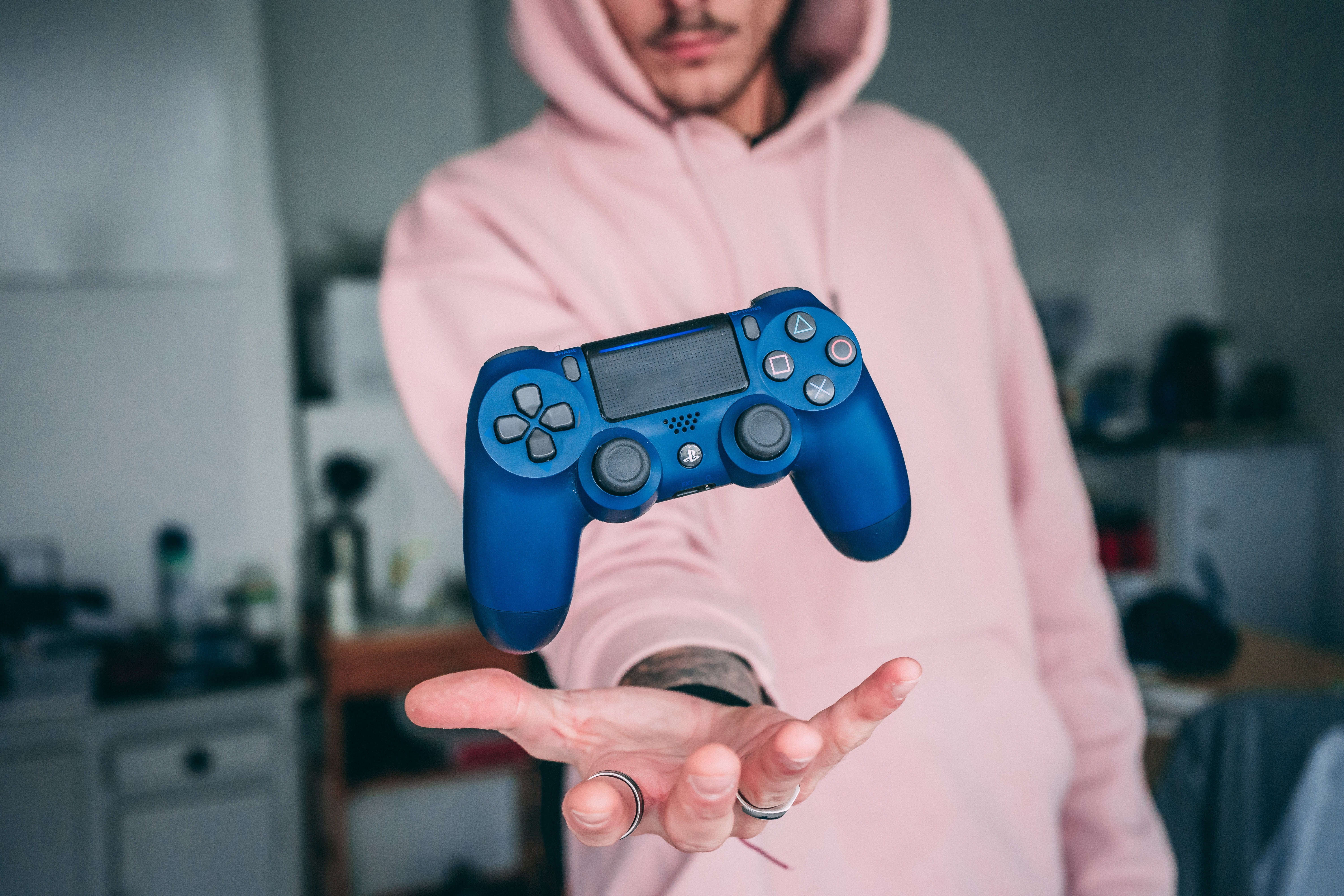 blue, skill, females, adult, equipment, indoors, playstation, human Hand, joystick, healthcare And Medicine, people, person, video game, video gaming, 5K, HD Wallpaper