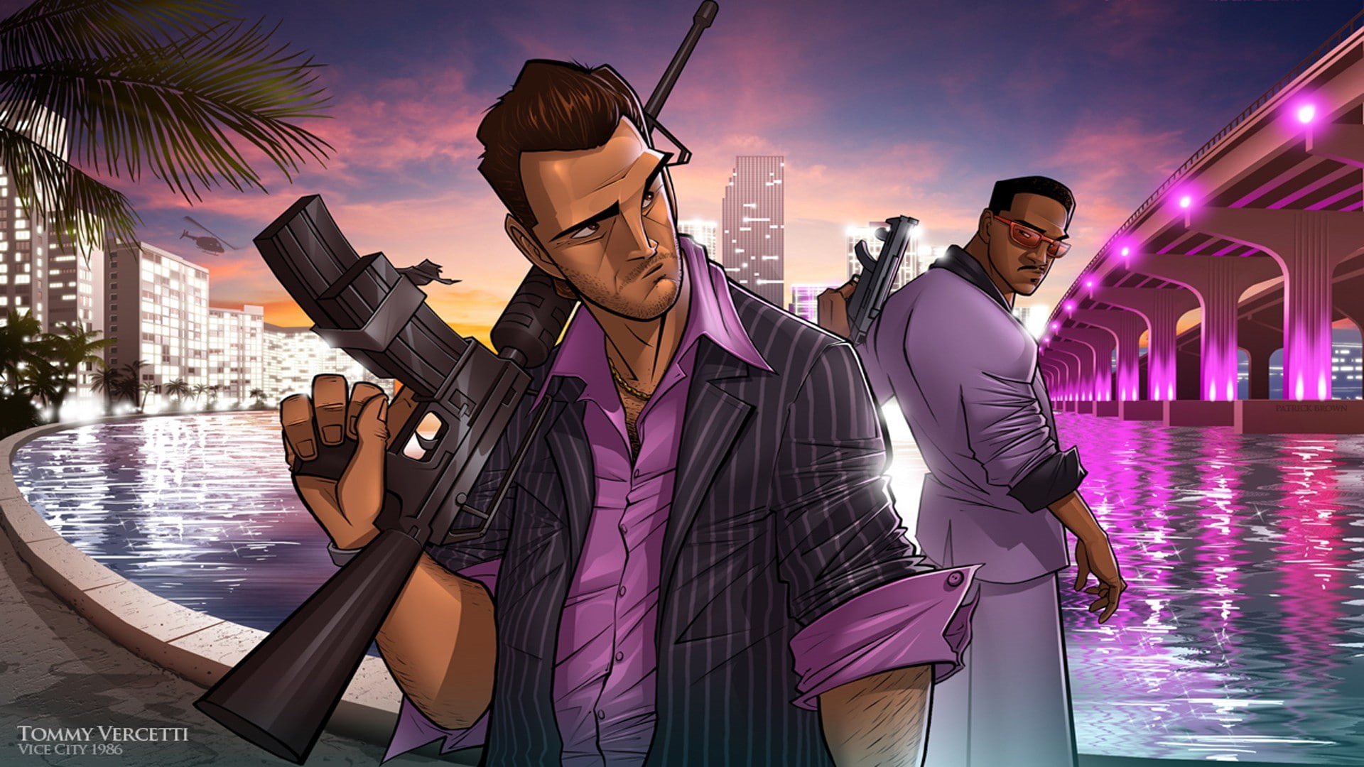 Grand Theft Auto, Grand Theft Auto Vice City, PC gaming, Lance Vance, Tommy Vercetti, 1080P, HD Wallpaper