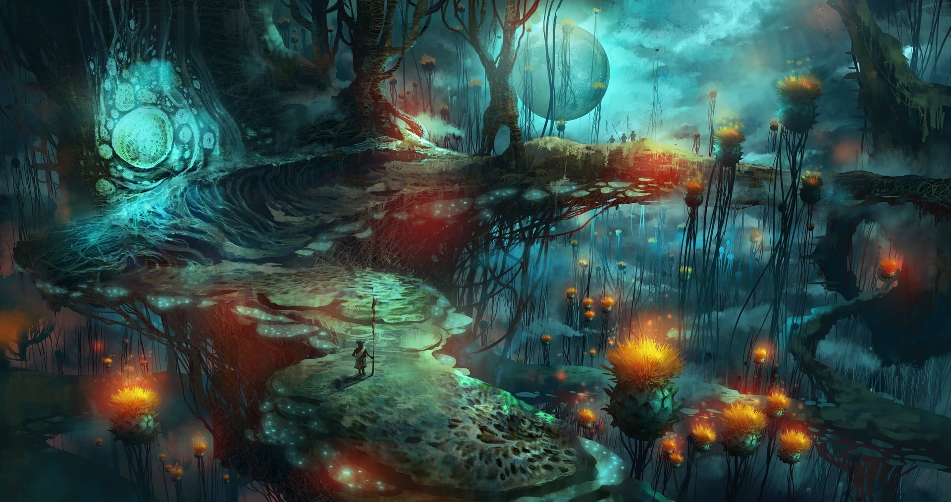 1080P, mushroom magic mushrooms fantasy art, HD Wallpaper