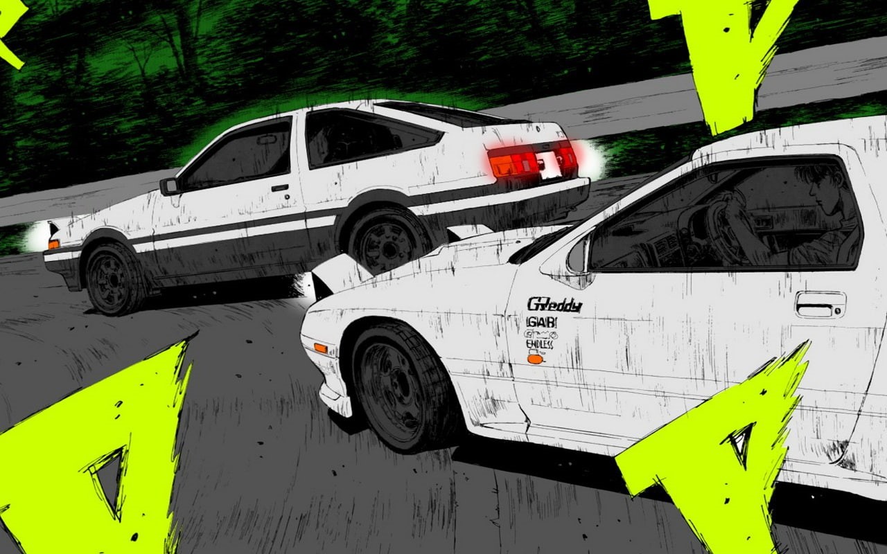 720P, mazda, rx, 7, cars, toyota, drawing, ae, ae86, hd, drift, HD Wallpaper