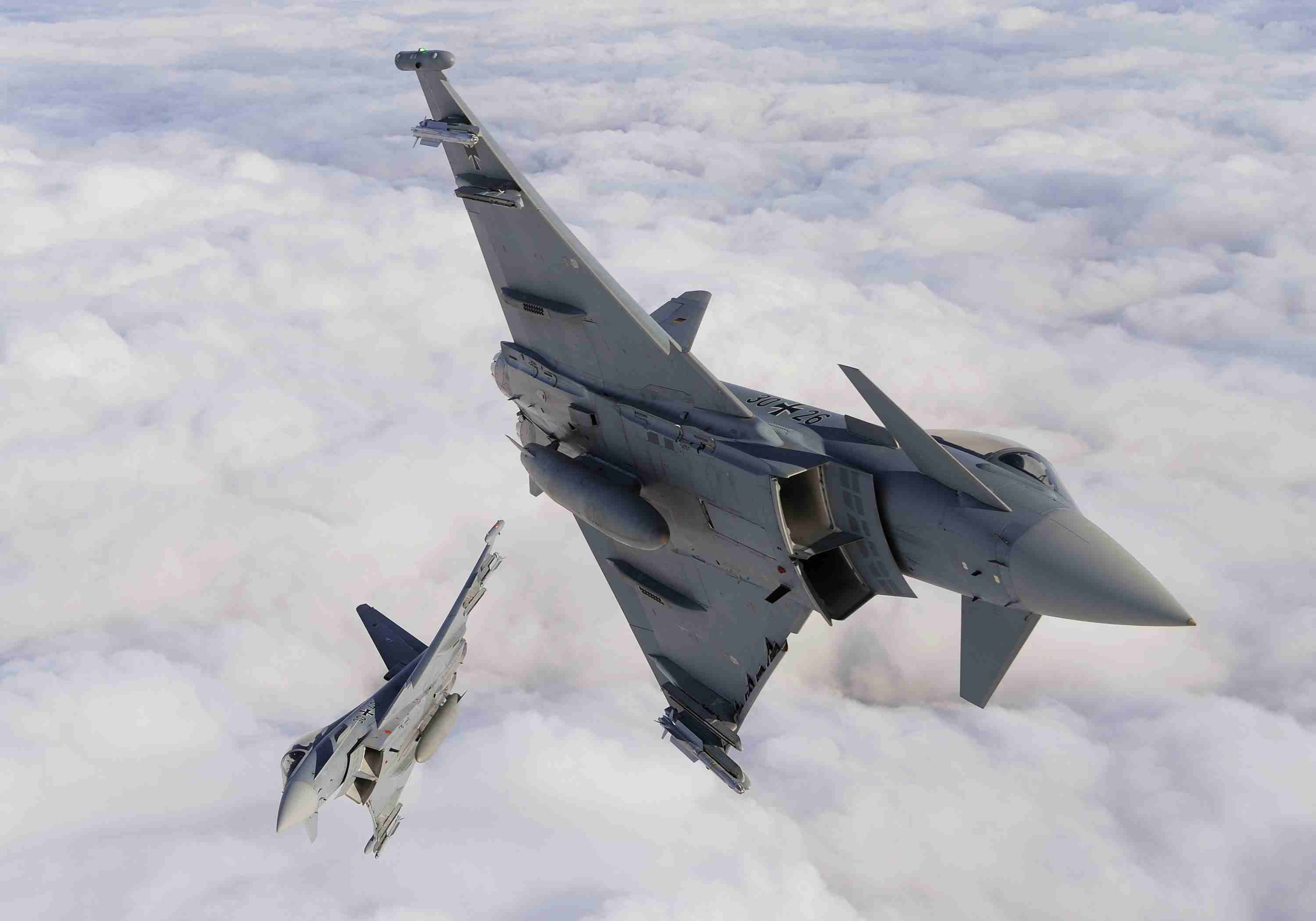 military, Luftwaffe, speed, airplane, gray, cloud - sky, army, no people, outdoors, jet fighter, fighter plane, 2K, transportation, aerospace industry, HD Wallpaper