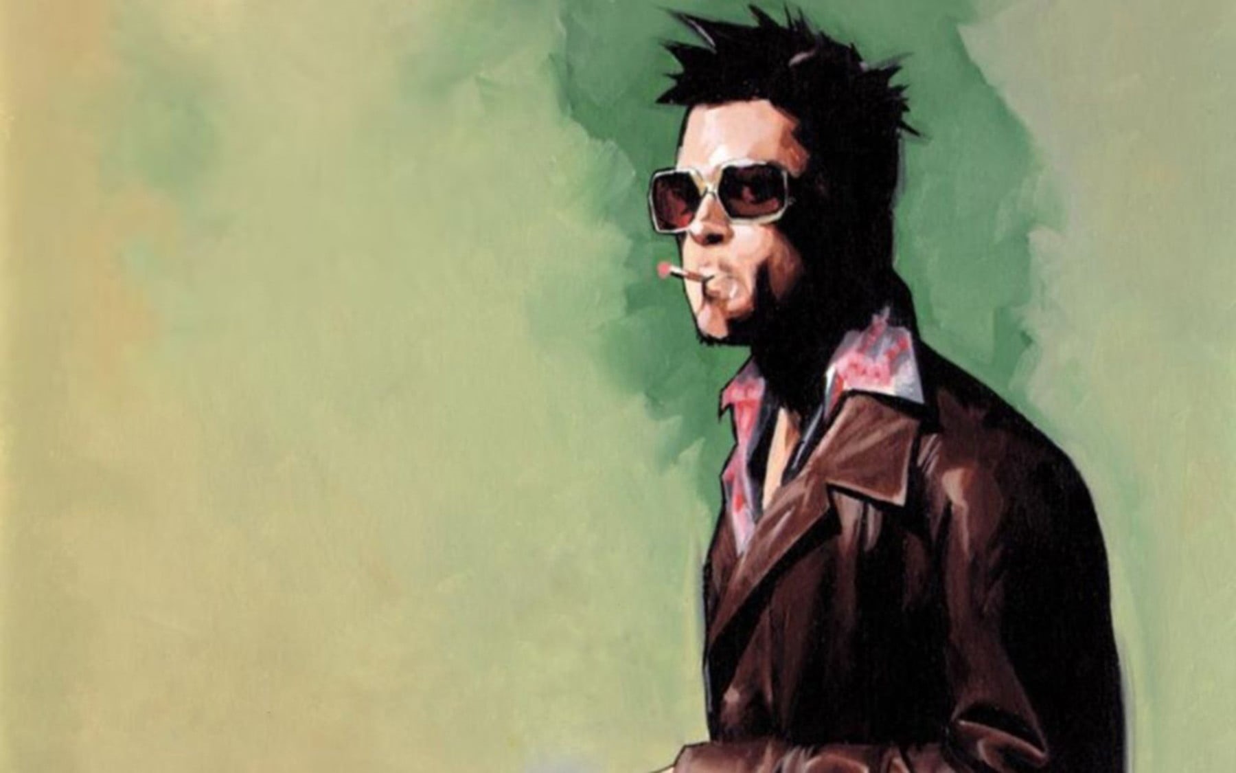 headshot, eyewear, looking at camera, Fight Club, brown, sunglasses, man, copy space, Tyler Durden, textured effect, fashion, young men, cool attitude, HD Wallpaper