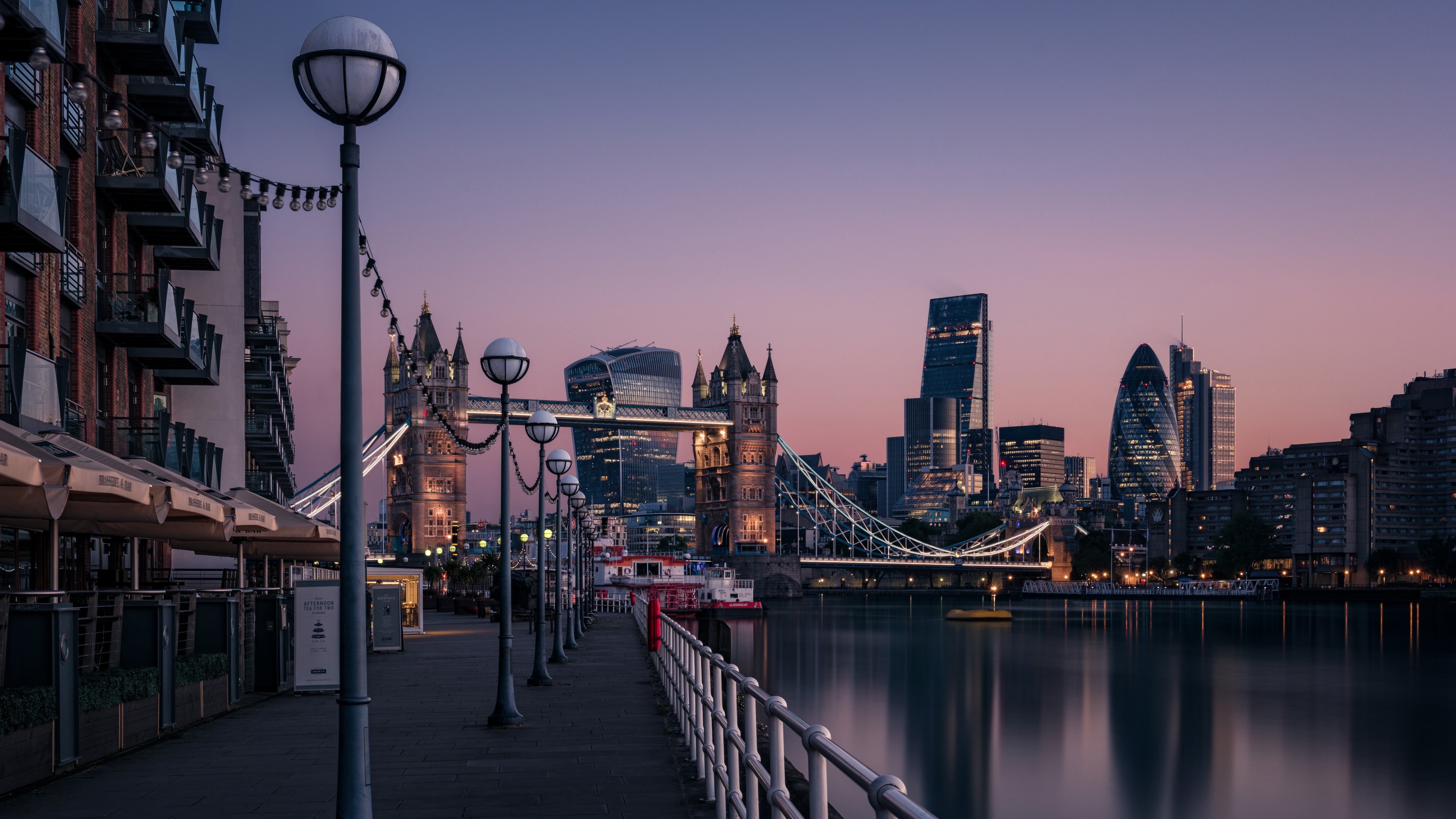 great britain, europe, uhd, 5k uhd, tower bridge, thames, england, bridge, london, 5K, cityscape, dusk, downtown, united kingdom, river thames, evening, HD Wallpaper
