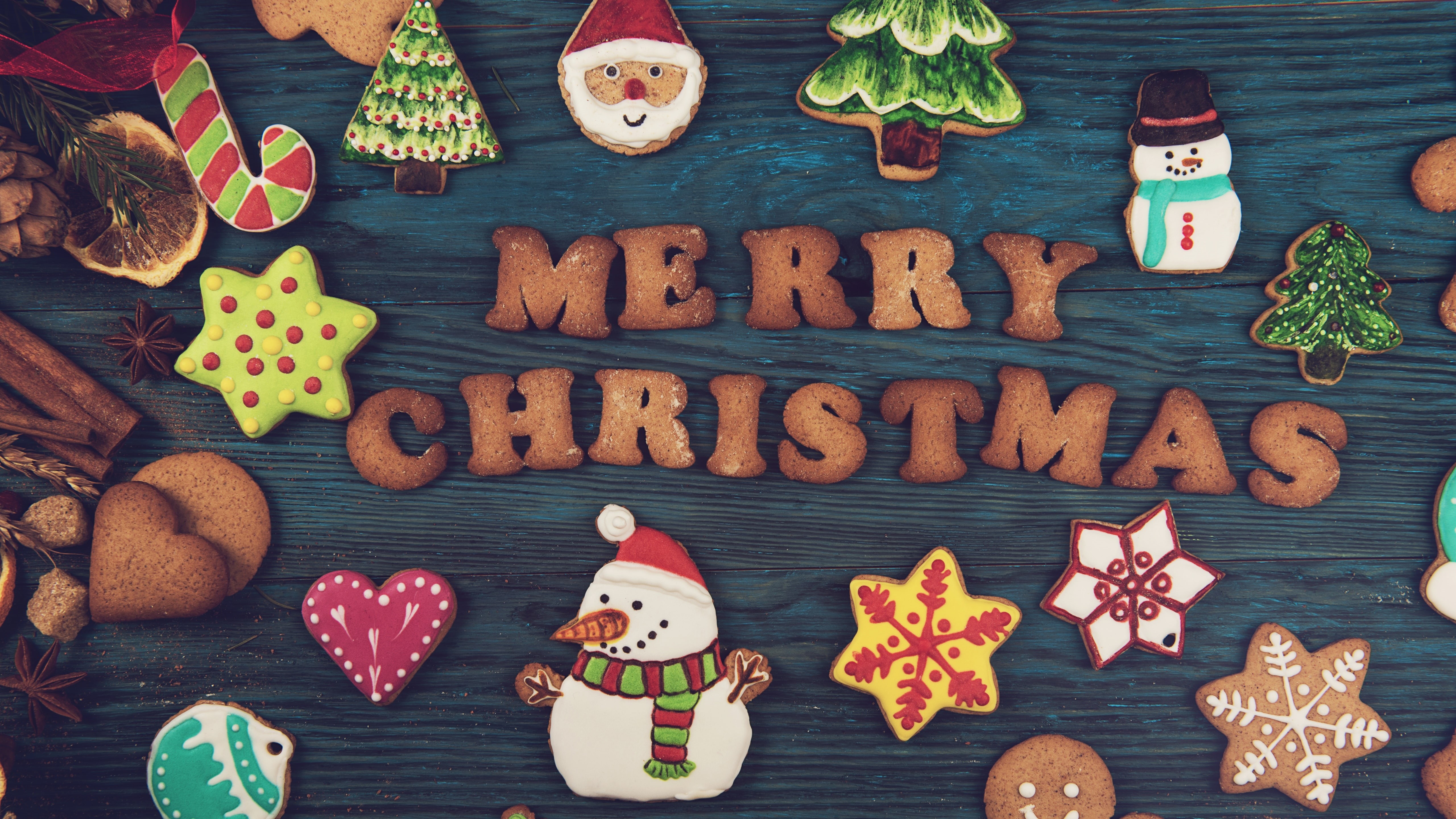 gingerbread, wooden, cookies, design, christmas, 5k uhd, 5k, wood planks, 5K, merry christmas, xmas, wood plank, HD Wallpaper