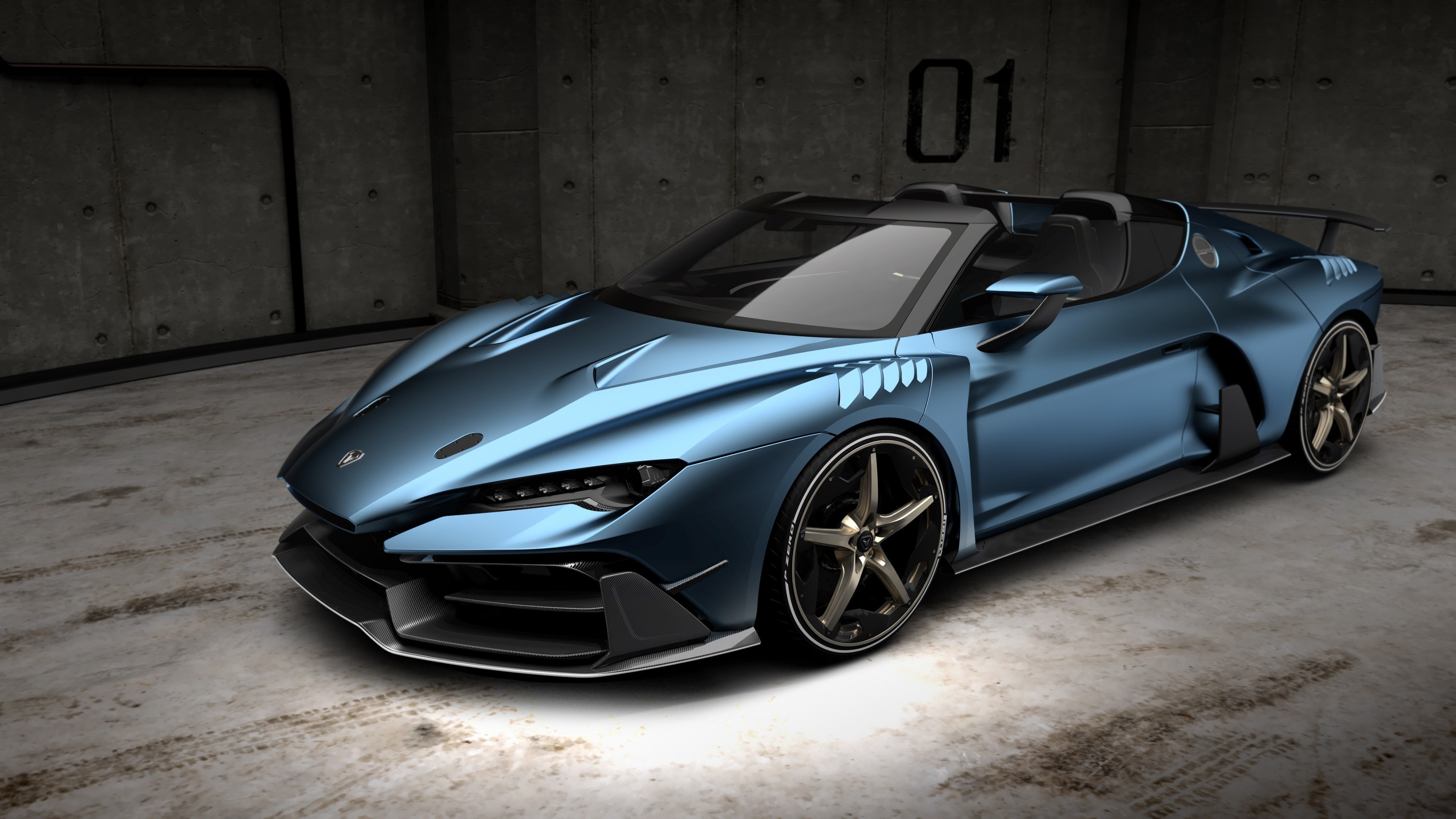 coupe, 4K, luxury vehicle, 2018, performance car, supercar, duerta, blue car, luxury car, vehicle, sports car, zerouno duerta, zerouno, italdesign, wheel, HD Wallpaper