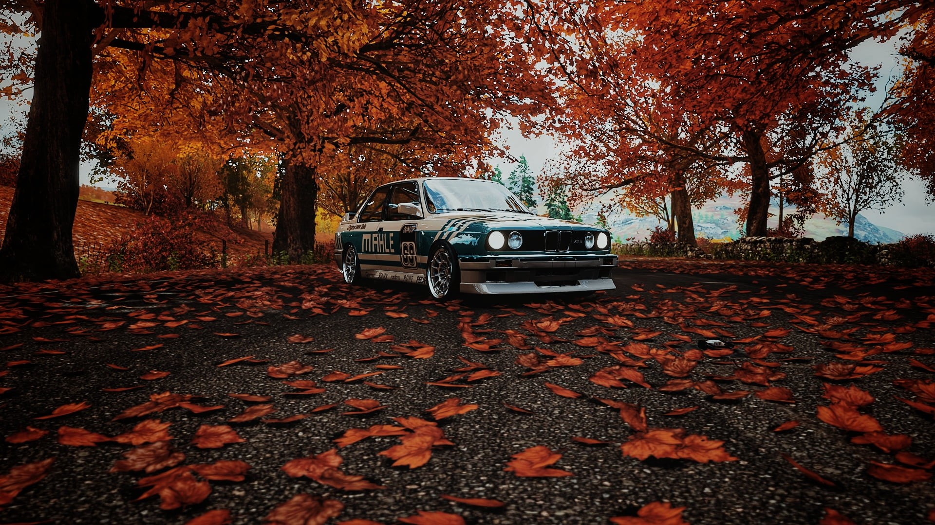 BMW, 1080P, car, mahle, m3 e30, BMW M3 E30, Forza Horizon 4, video games, fall, JP Performance, HD Wallpaper