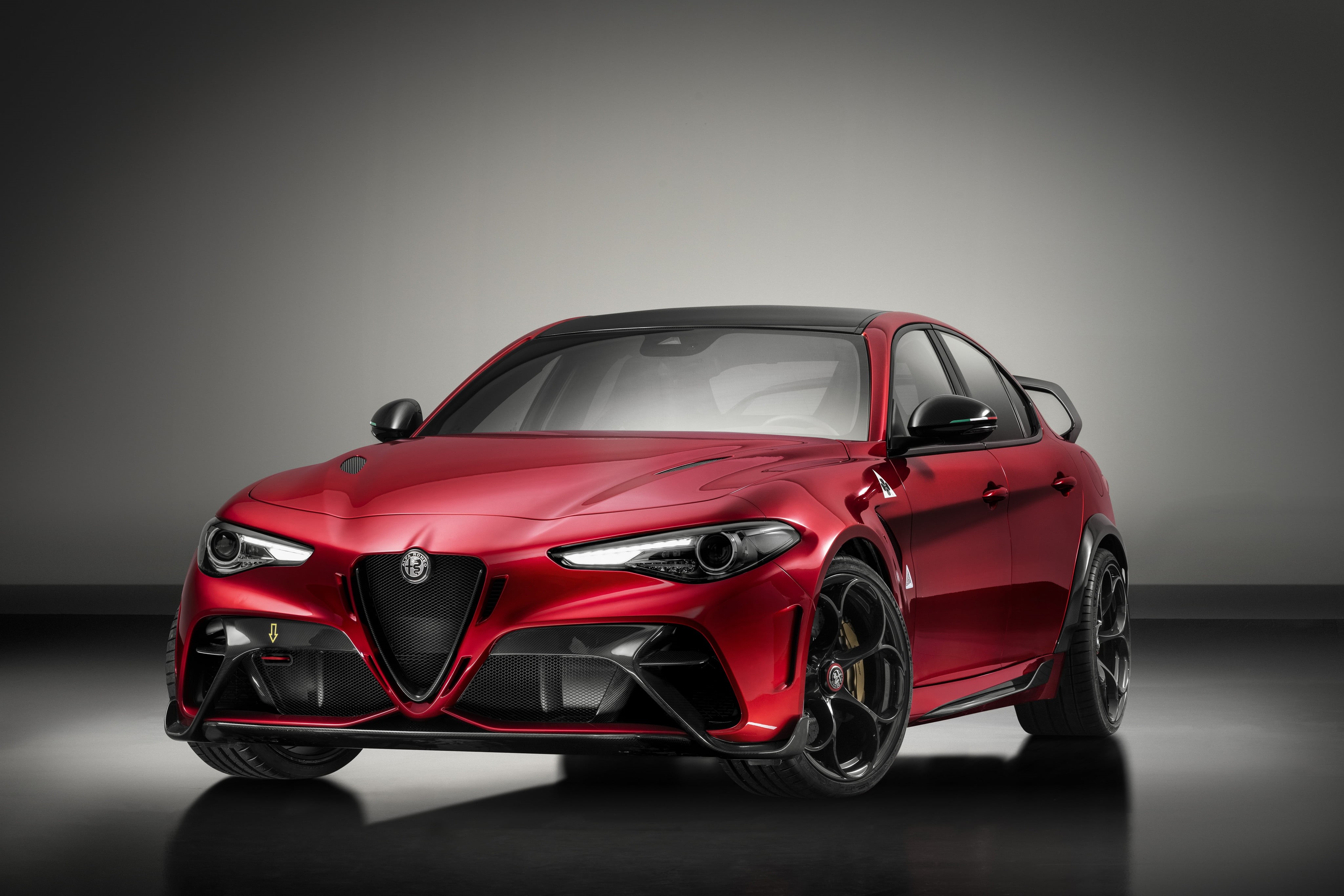 2020, GTAm, Giulia, 4K, background, Alfa Romeo, grey, HD Wallpaper