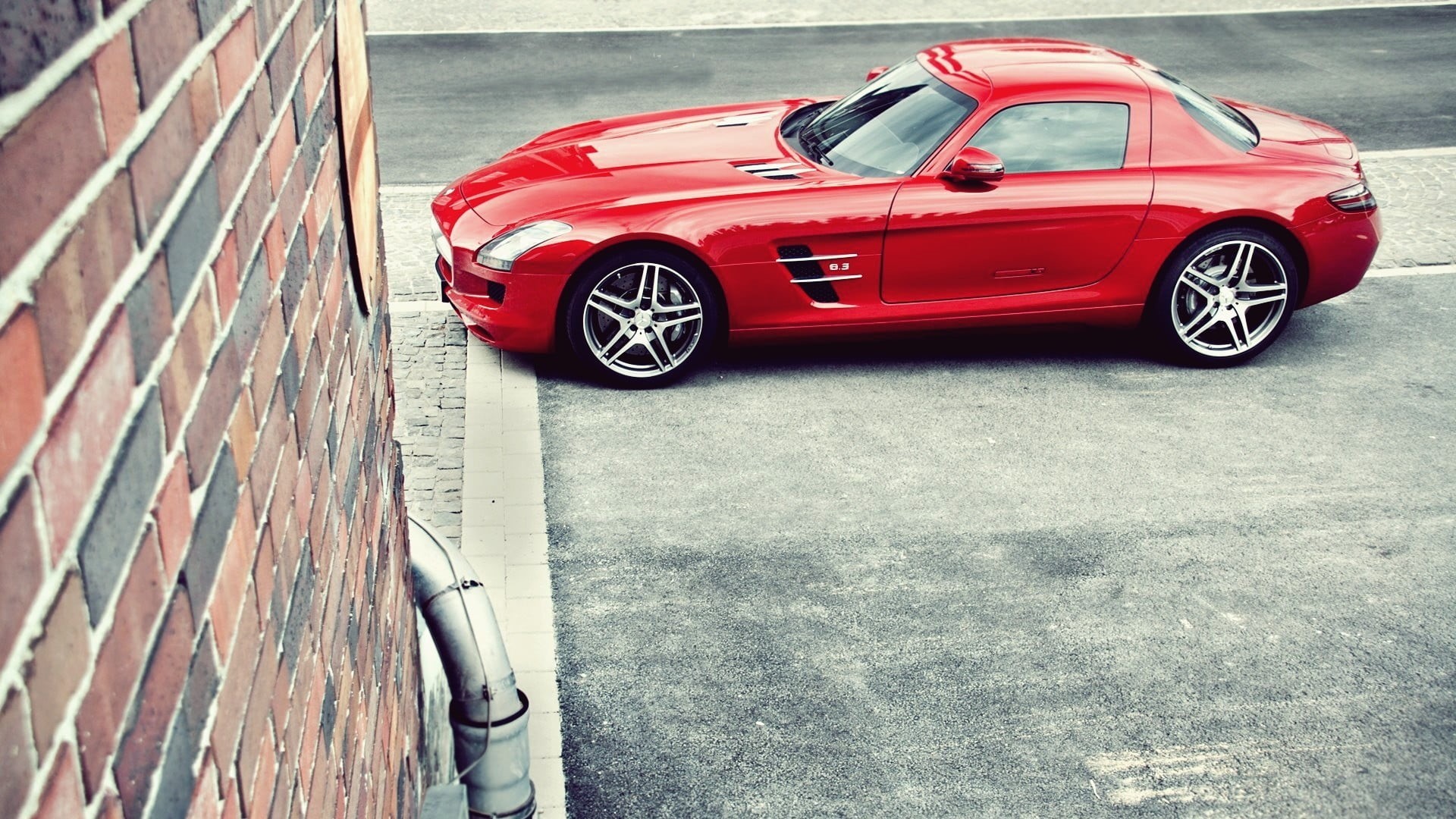 1080P, red cars, toy car, retro styled, mode of transportation, vintage car, wall, transportation, coupe, city, red, sports car, no people, racecar, day, HD Wallpaper