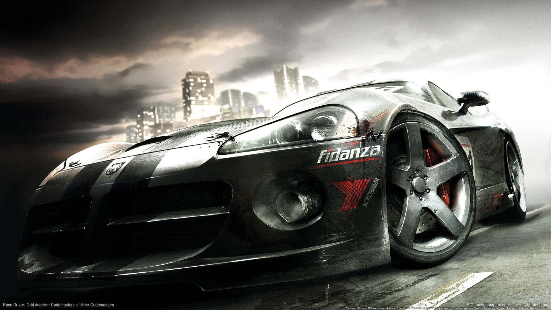 cloud - sky, car, transportation, die, retro styled, vehicle, model, Race Driver: GRID, motor vehicle, black, mode of transportation, gray, cast, sports race, HD Wallpaper