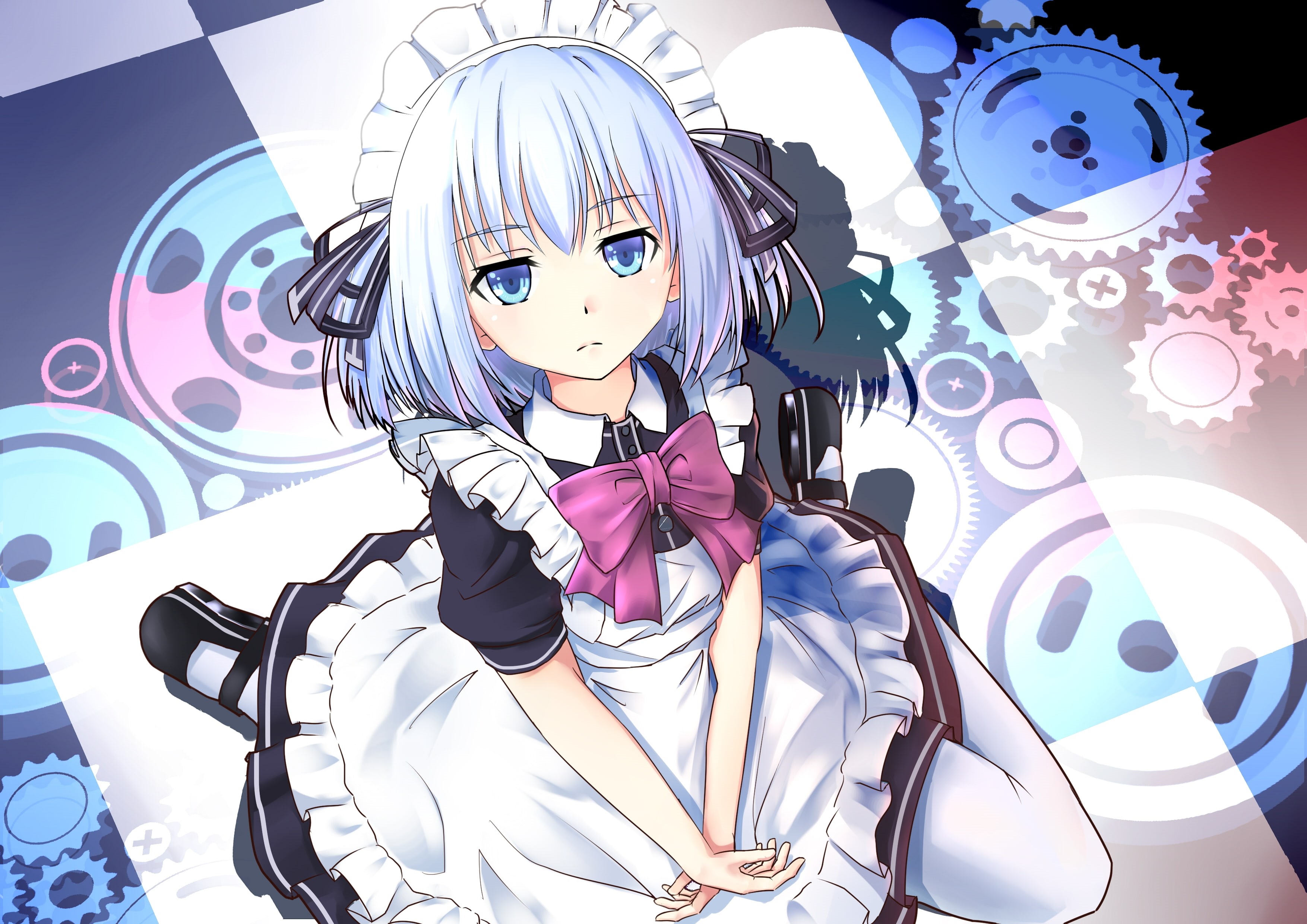 maid clothes, auto post production filter, human representation, sunlight, people, creativity, indoors, childhood, still life, decoration, 2K, toy, date a live, HD Wallpaper