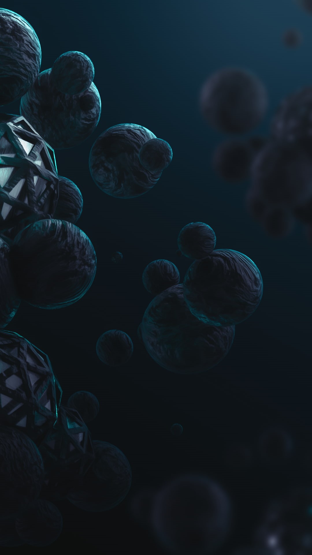 digital art, abstract, floating particles, 3d design, 1080P, render, Phone HD Wallpaper